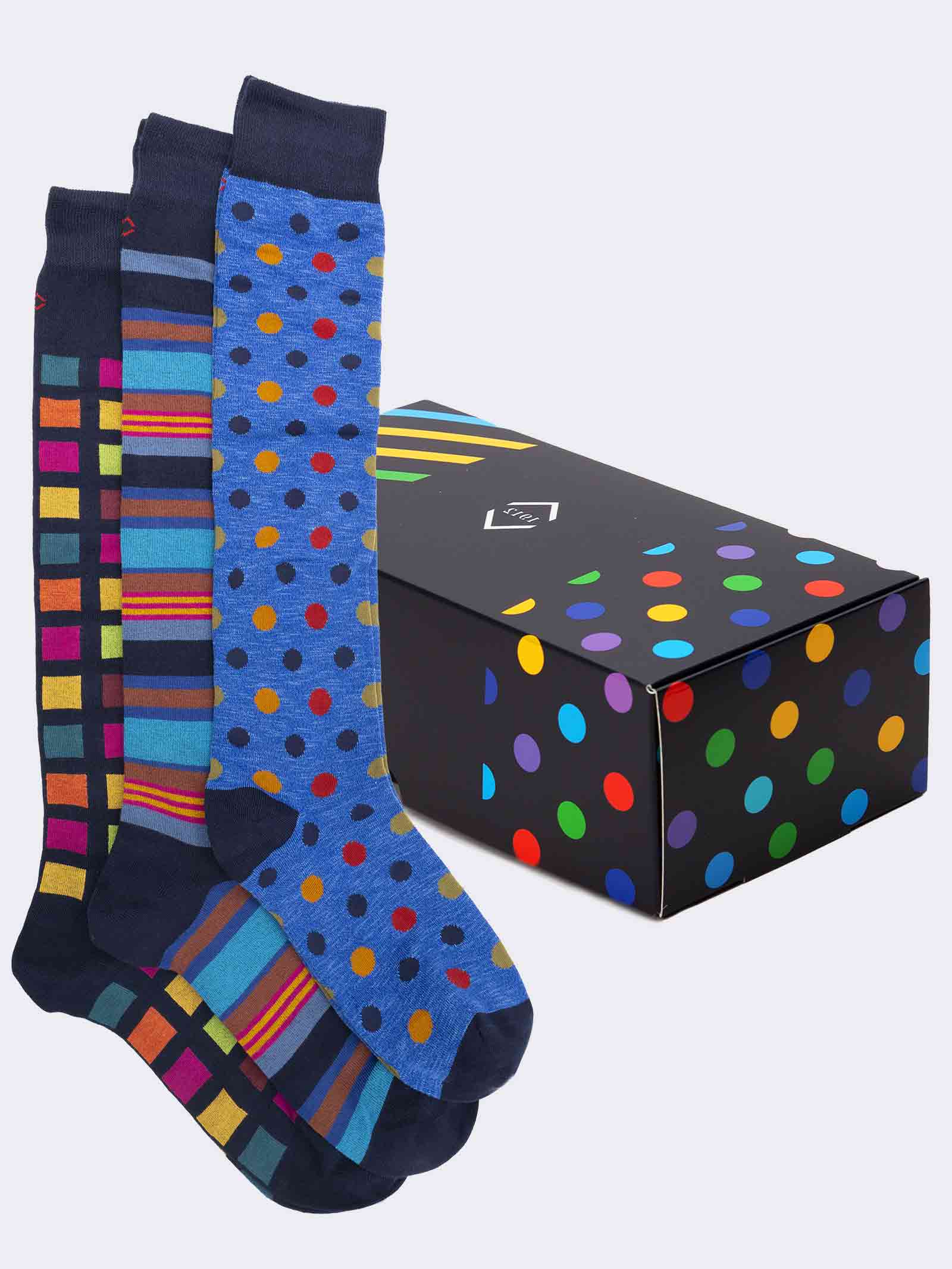 Geschenkpackung 3 Paar Herren Socken aus warmer Baumwolle - Geschenkidee Made in Italy - Image 1