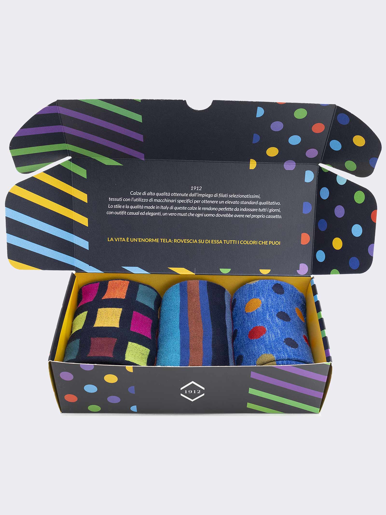 Geschenkpackung 3 Paar Herren Socken aus warmer Baumwolle - Geschenkidee Made in Italy - Image 2
