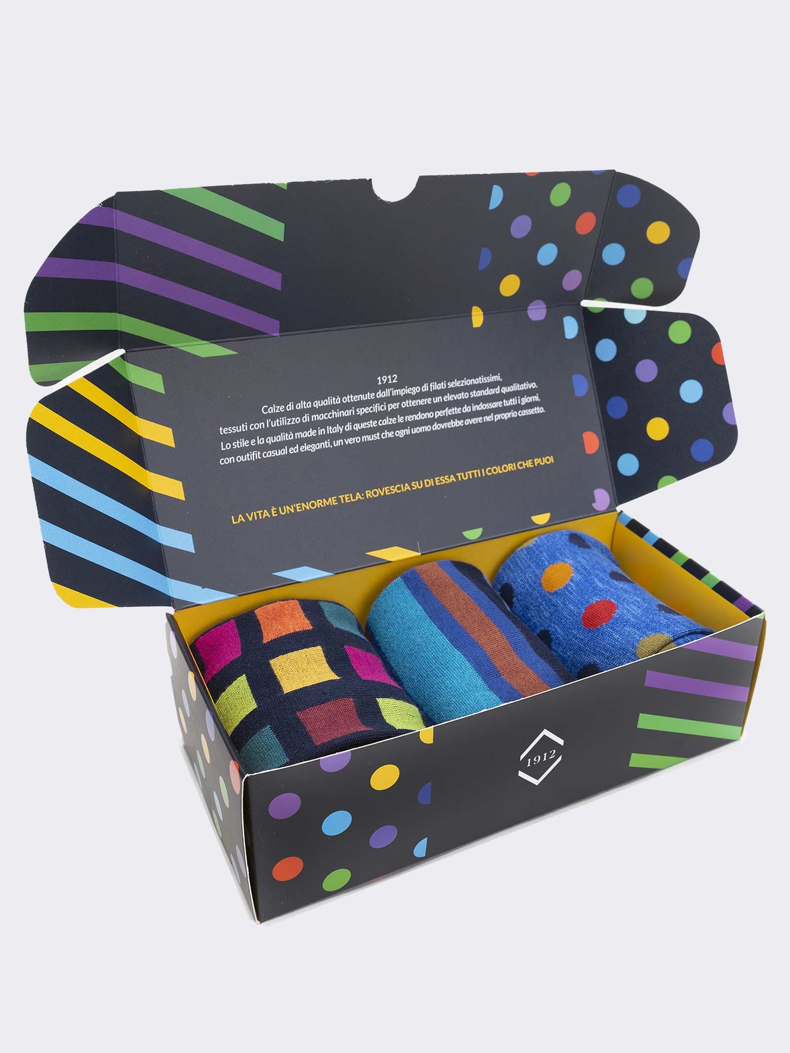 Geschenkpackung 3 Paar Herren Socken aus warmer Baumwolle - Geschenkidee Made in Italy - Image 3