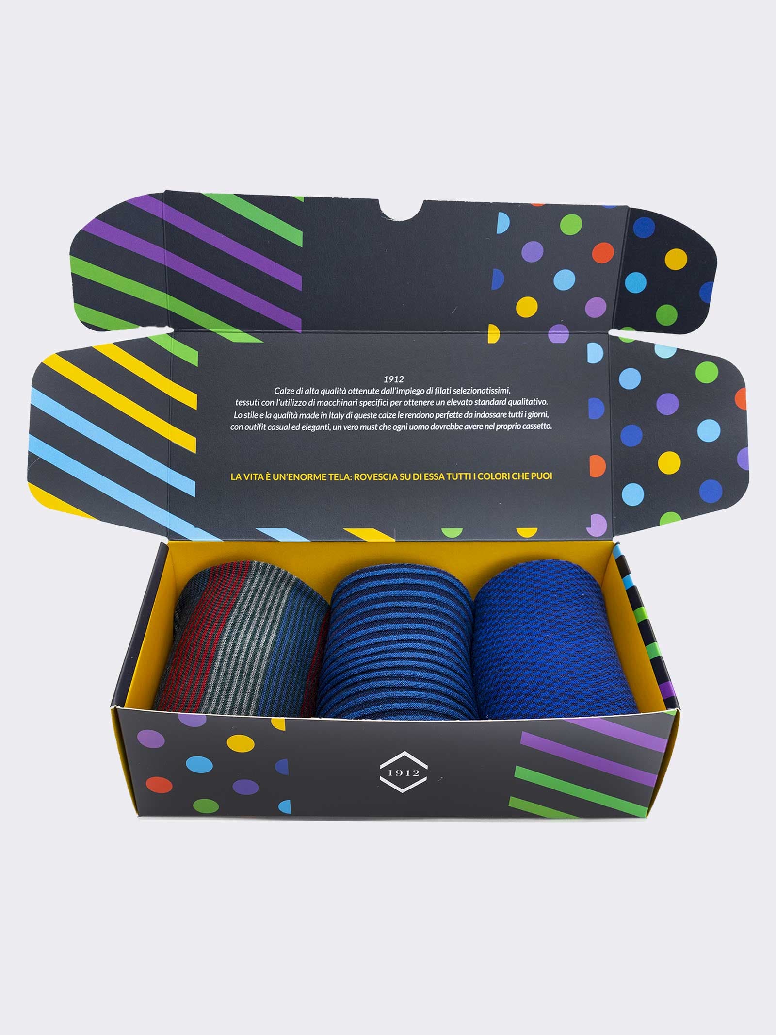 Geschenkpackung 3 Paar Socken aus frischer Baumwolle für Männer - Geschenkidee Made in Italy - Image 2