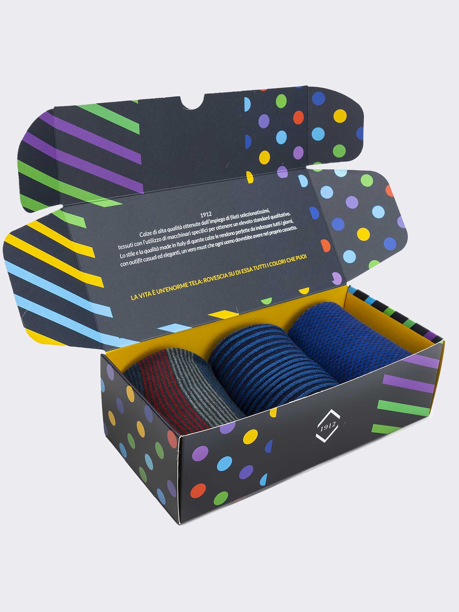 Geschenkpackung 3 Paar Socken aus frischer Baumwolle für Männer - Geschenkidee Made in Italy - Image 3