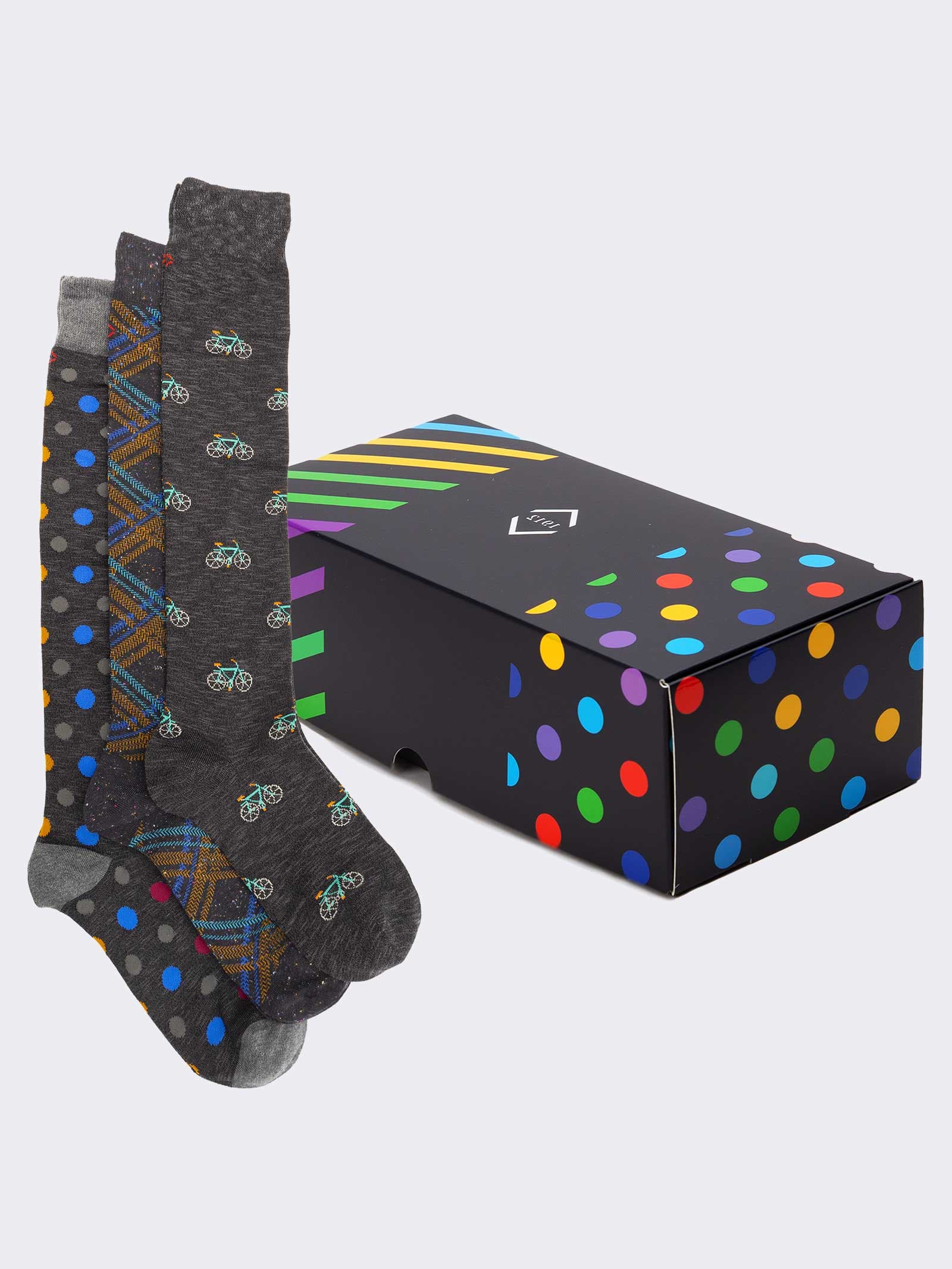Geschenkpackung 3 Paar Herren Socken aus warmer Baumwolle - Geschenkidee Made in Italy - Image 1