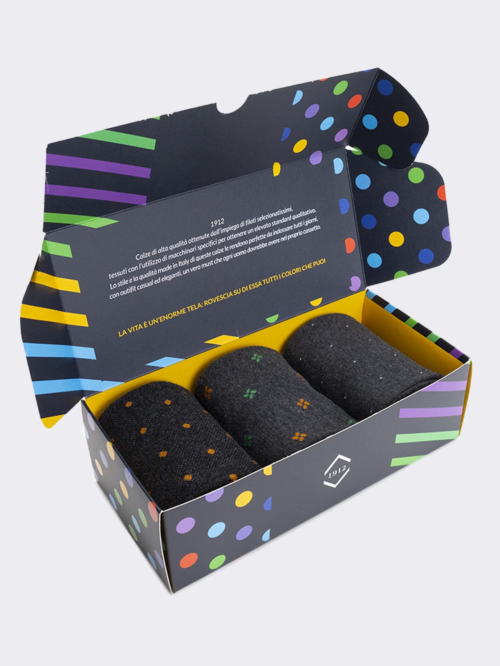 Geschenkpackung 3 Paar Herren Socken aus warmer Baumwolle - Geschenkidee Made in Italy - Image 2