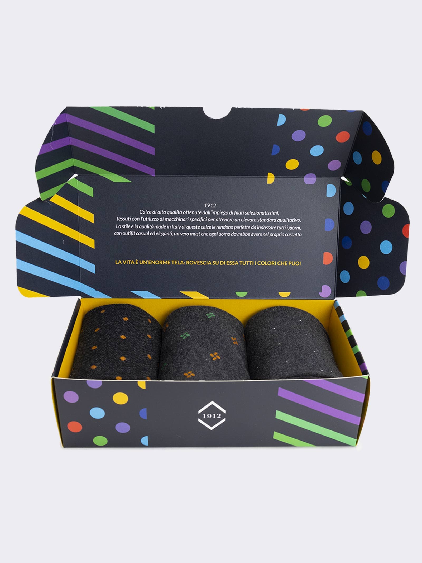 Geschenkpackung 3 Paar Herren Socken aus warmer Baumwolle - Geschenkidee Made in Italy - Image 3