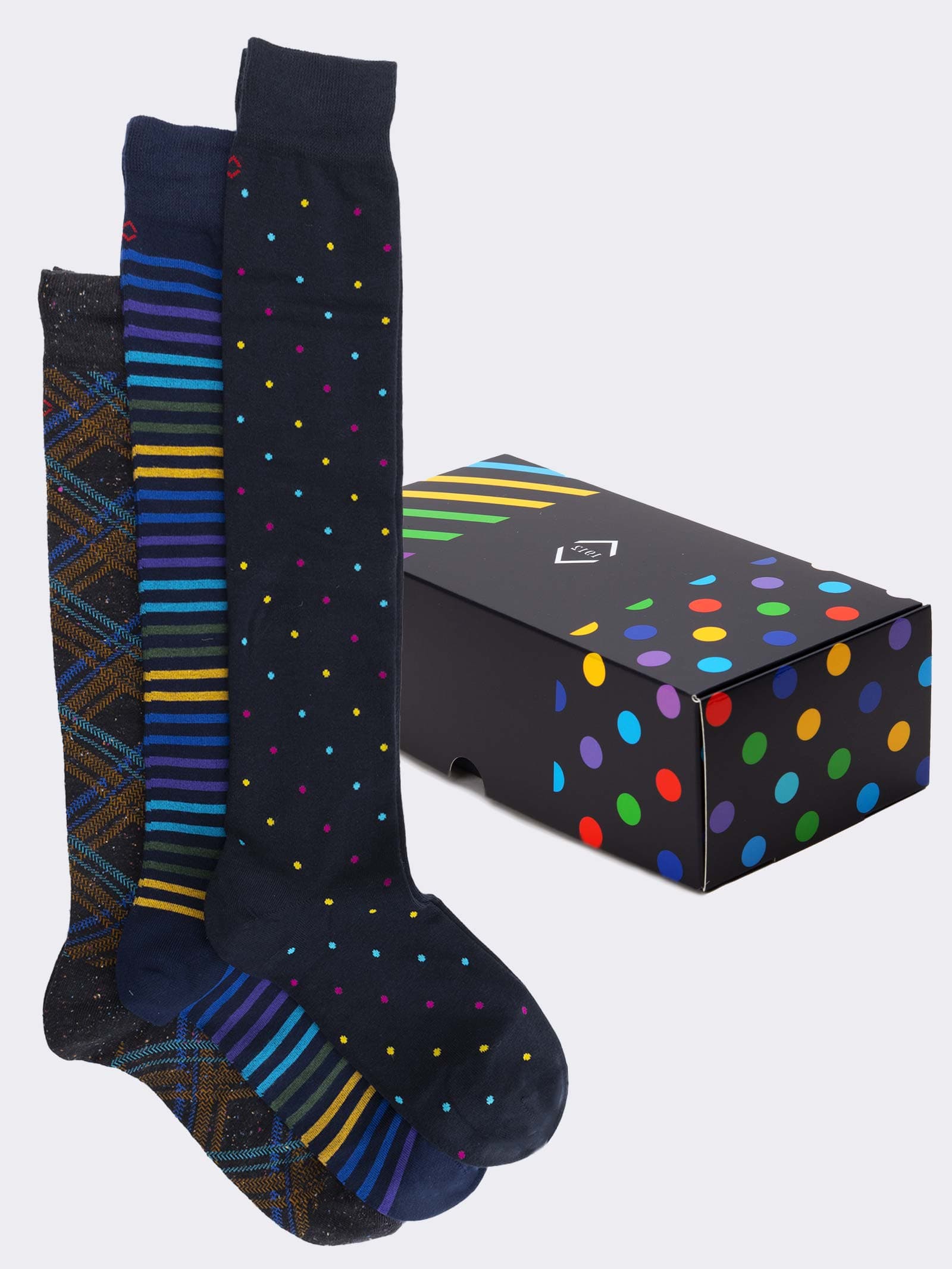 Geschenkpackung 3 Paar Herren Socken aus warmer Baumwolle - Geschenkidee Made in Italy - Image 1