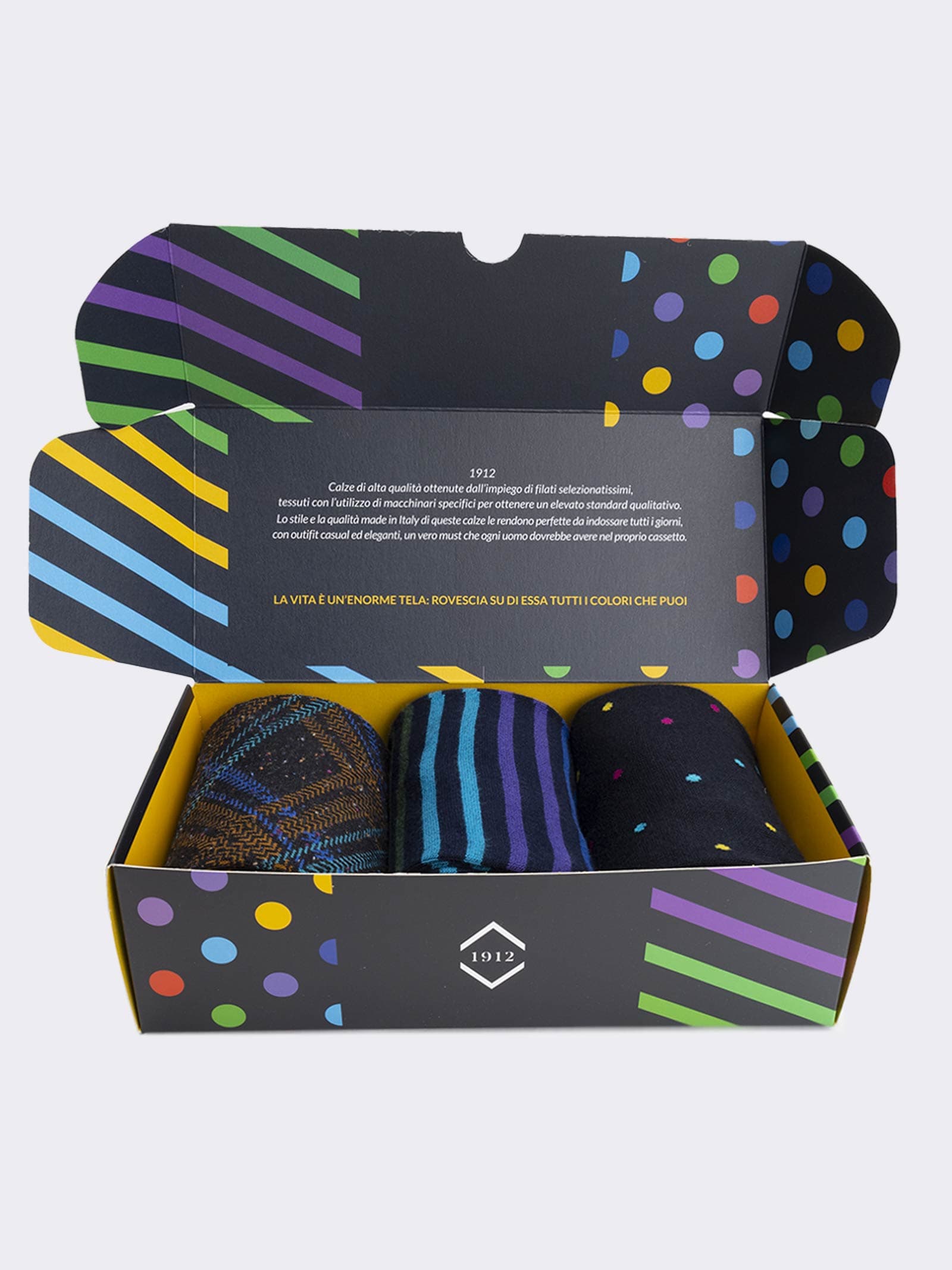Geschenkpackung 3 Paar Herren Socken aus warmer Baumwolle - Geschenkidee Made in Italy - Image 2