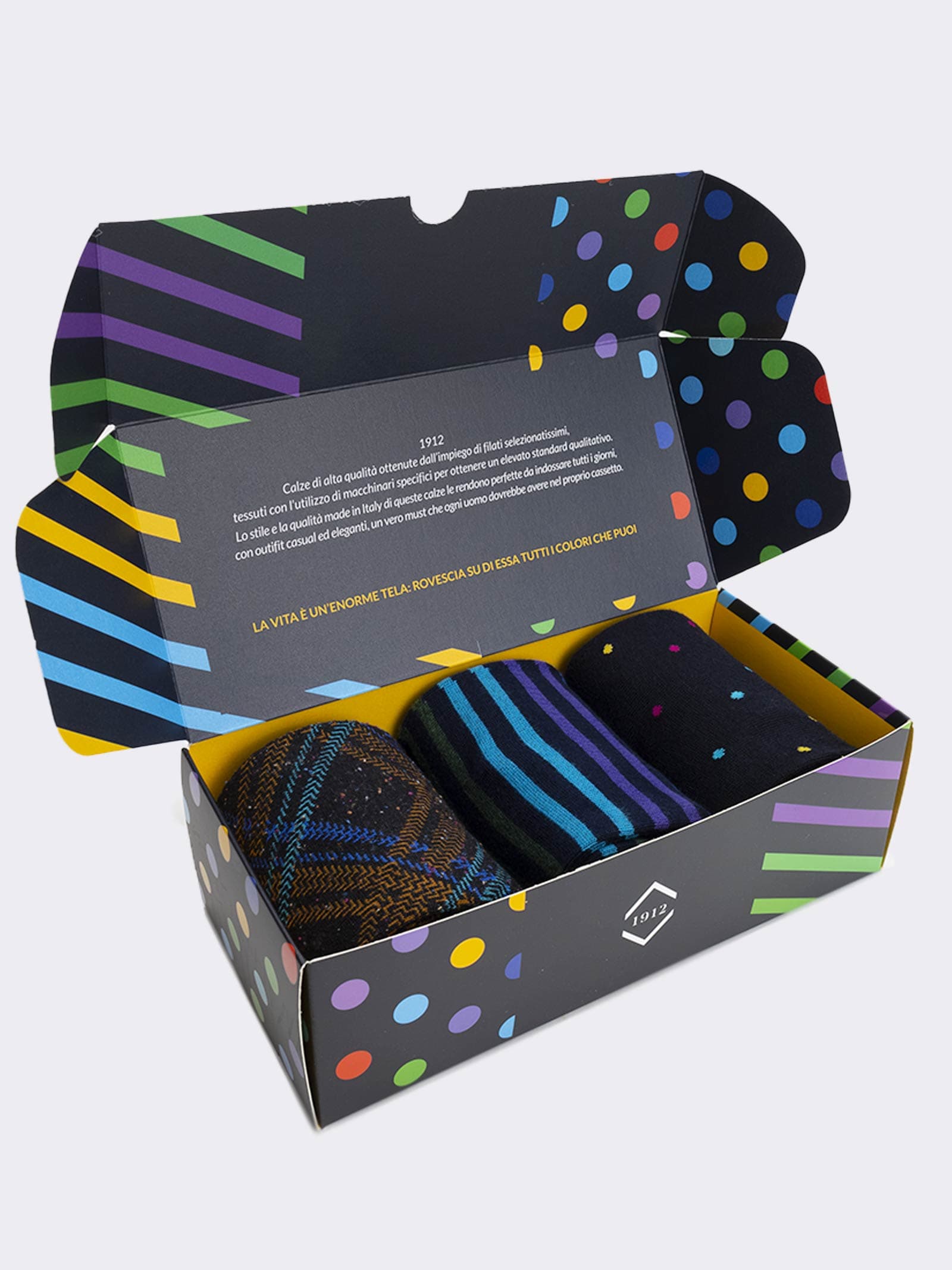 Geschenkpackung 3 Paar Herren Socken aus warmer Baumwolle - Geschenkidee Made in Italy - Image 3
