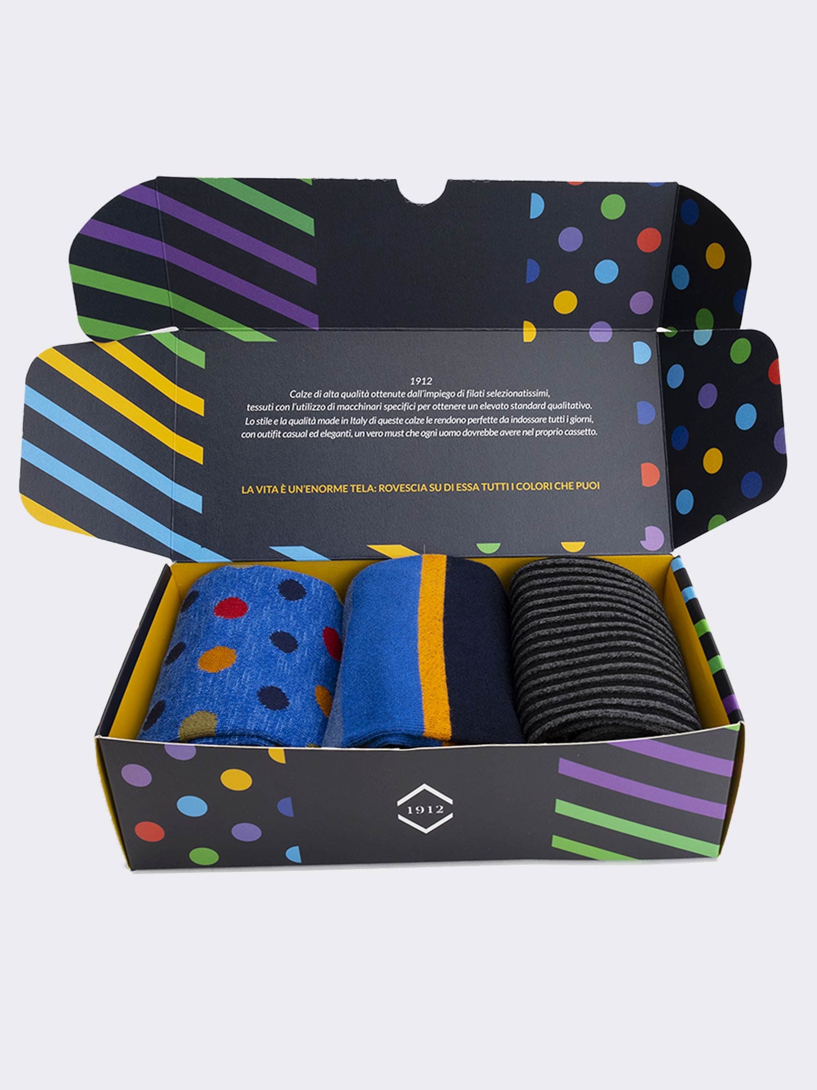 Geschenkpackung 3 Paar Herren Socken aus warmer Baumwolle - Geschenkidee Made in Italy - Image 2
