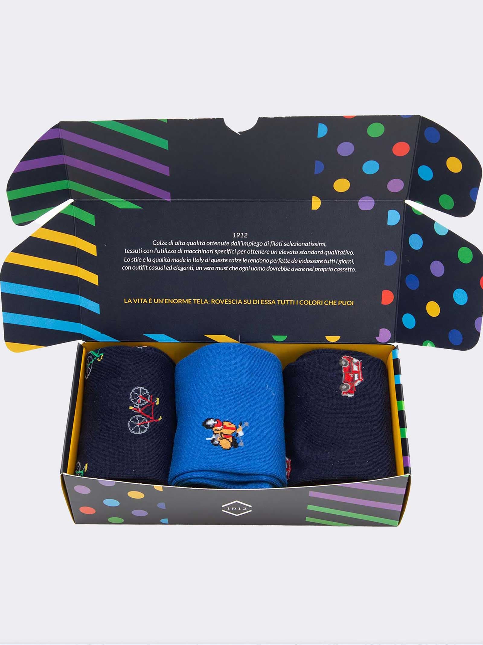 Geschenkpackung 3 Paar Fahrzeugsocken für Männer - Geschenkidee Made in Italy - Image 2