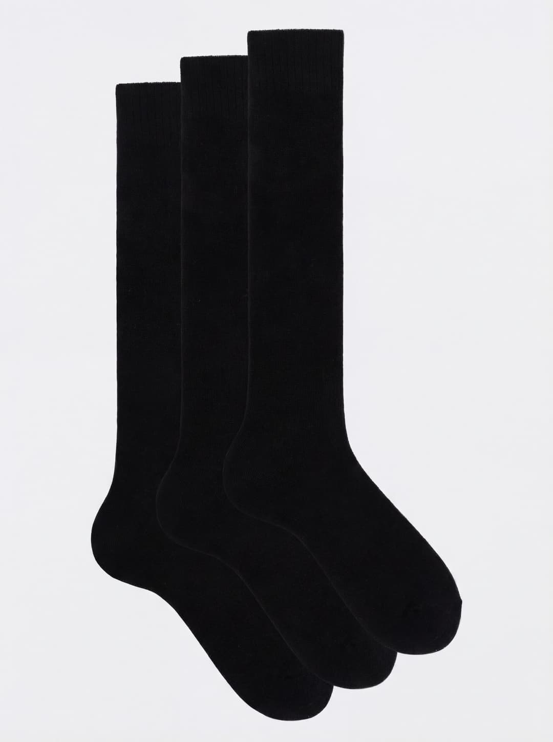 Scatola Regalo 3 paia calze Lunghe tinta unita in misto Cashmere