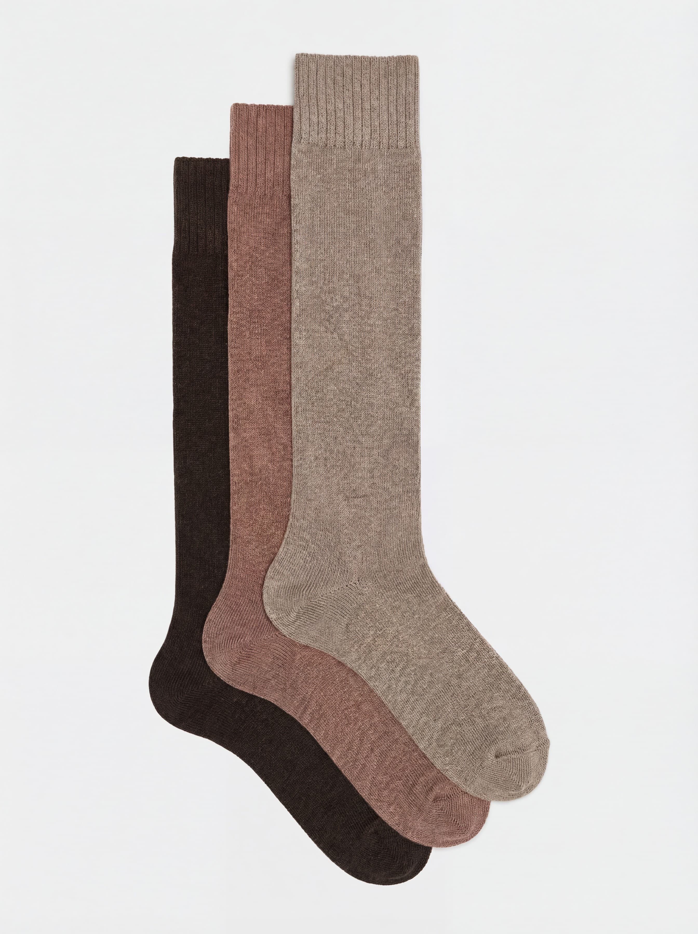 Gift box 3 pairs Long Solid Color Cashmere Blend Socks - Image 1