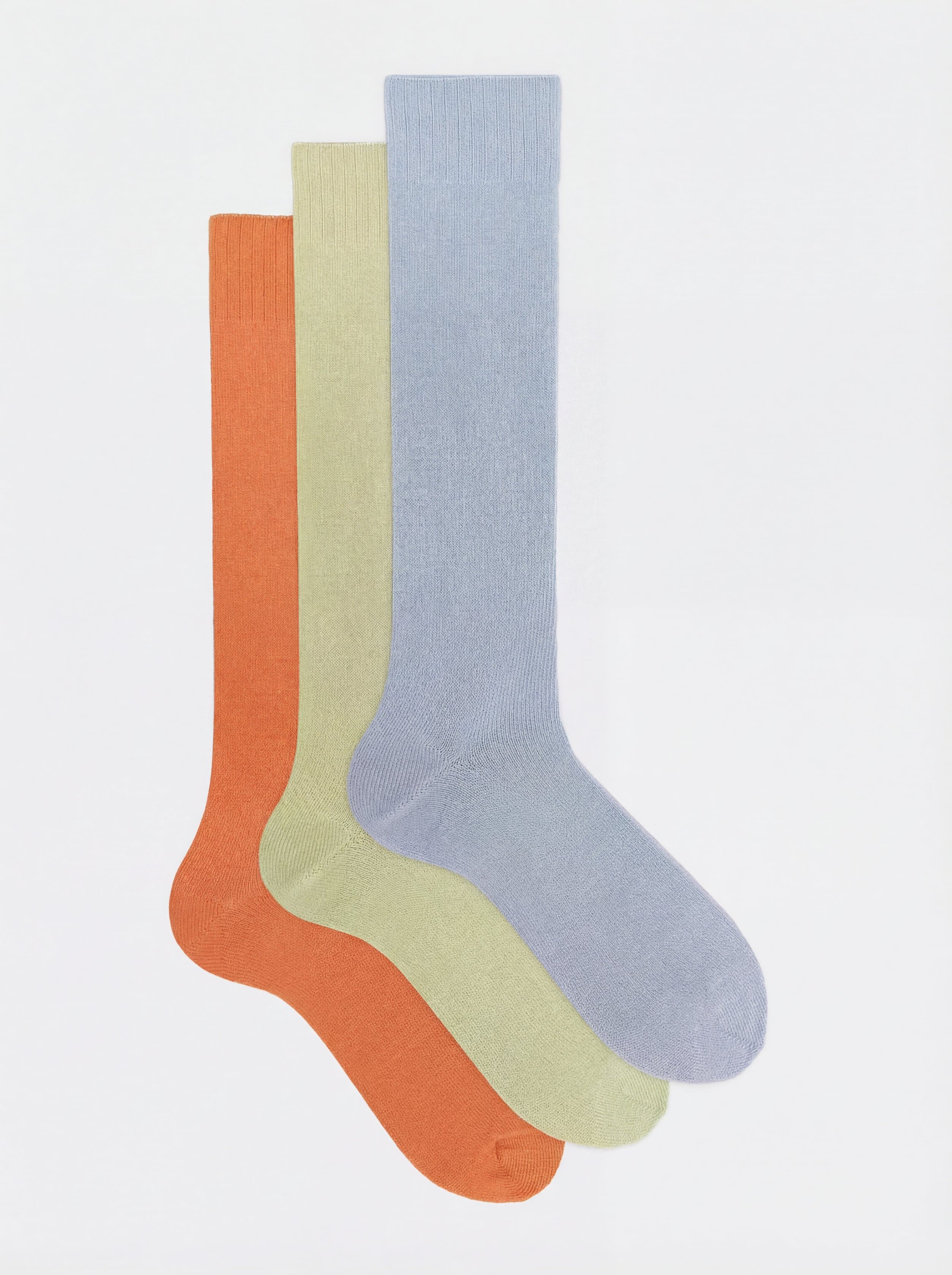 Caja Regalo 3 pares calcetines Largos color liso mezcla Cashmere