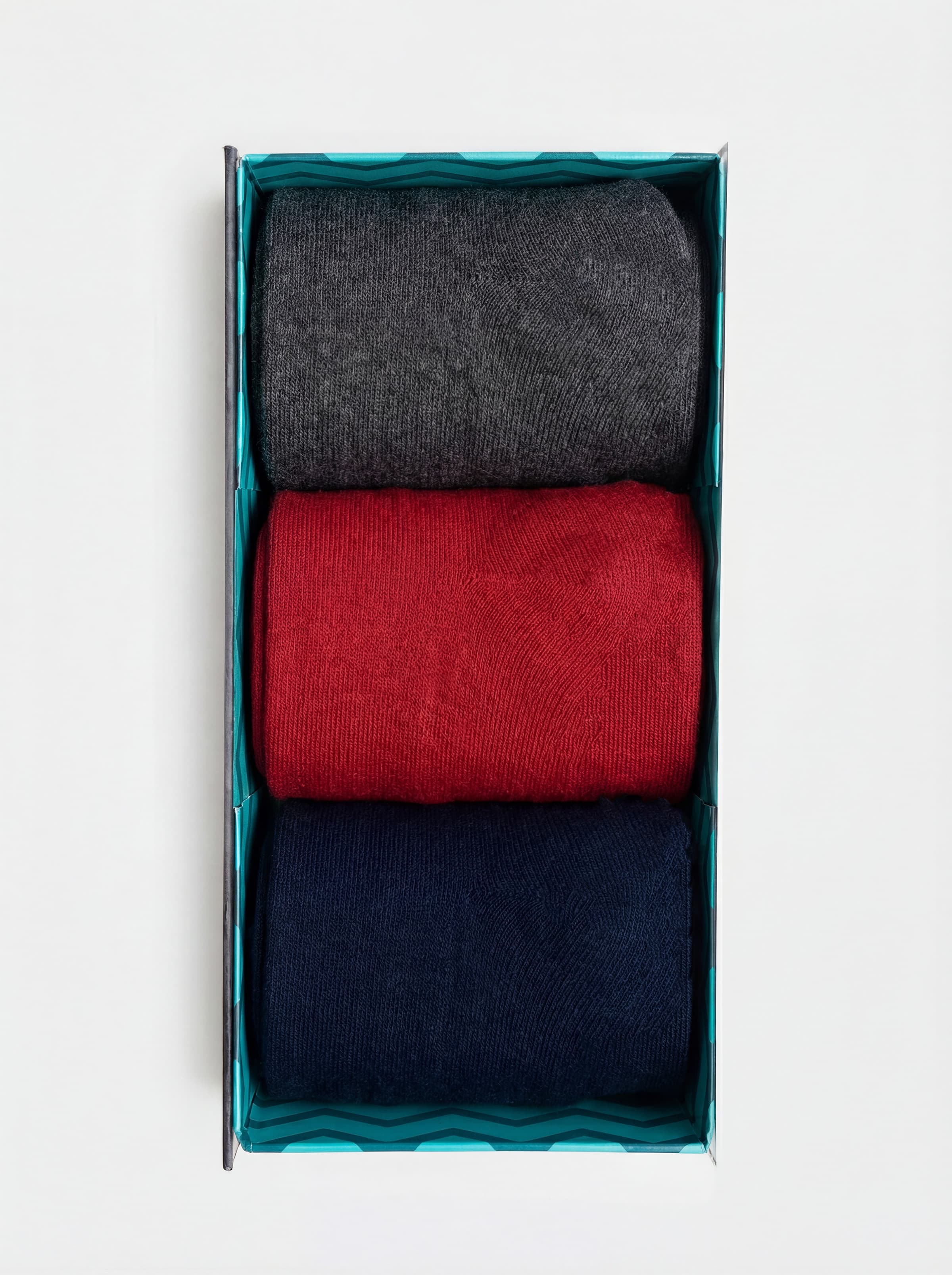 Geschenkbox 3 Paar Lange einfarbige Socken Kaschmir-Mischung - Image 2