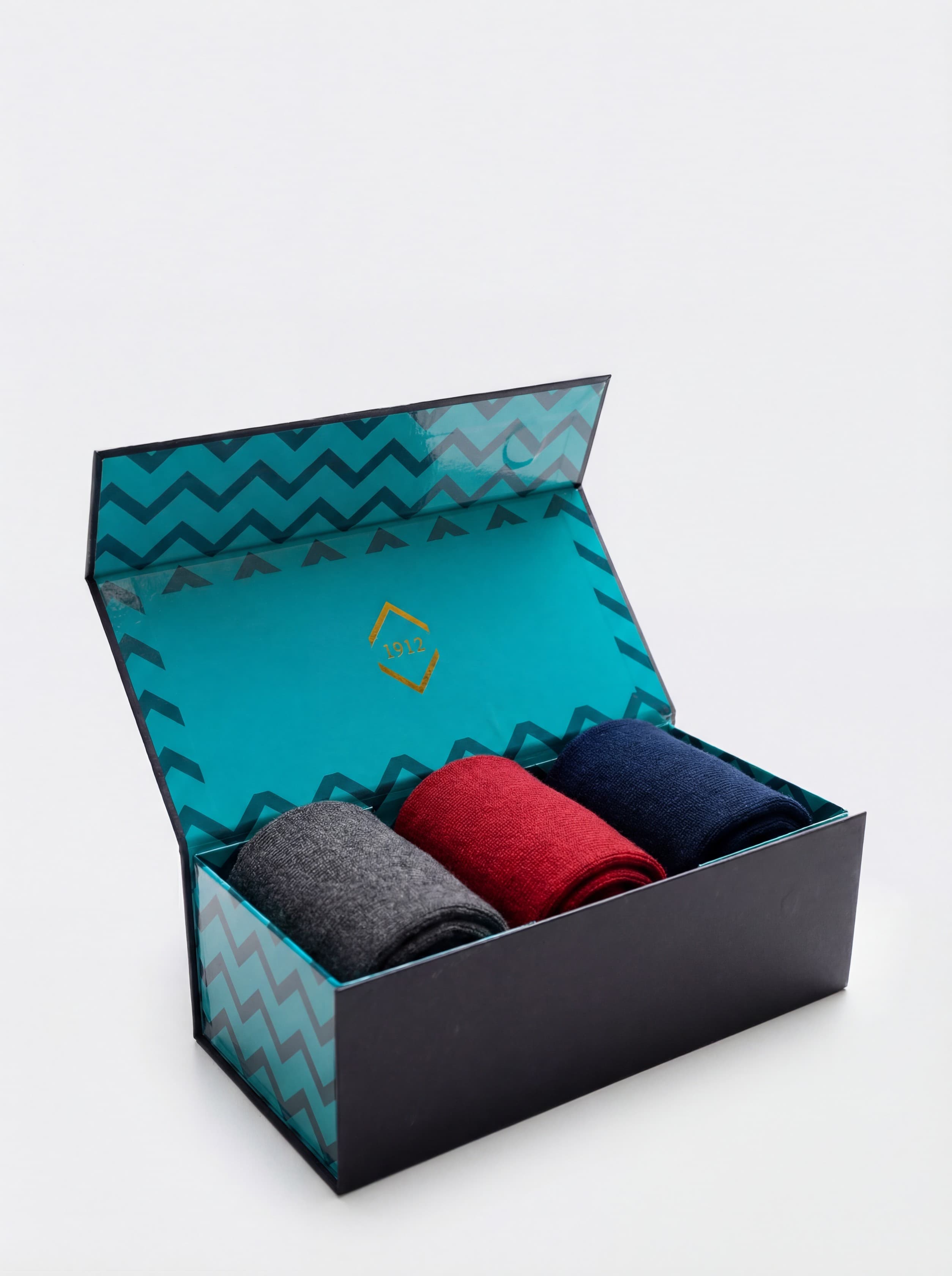 Geschenkbox 3 Paar Lange einfarbige Socken Kaschmir-Mischung - Image 3