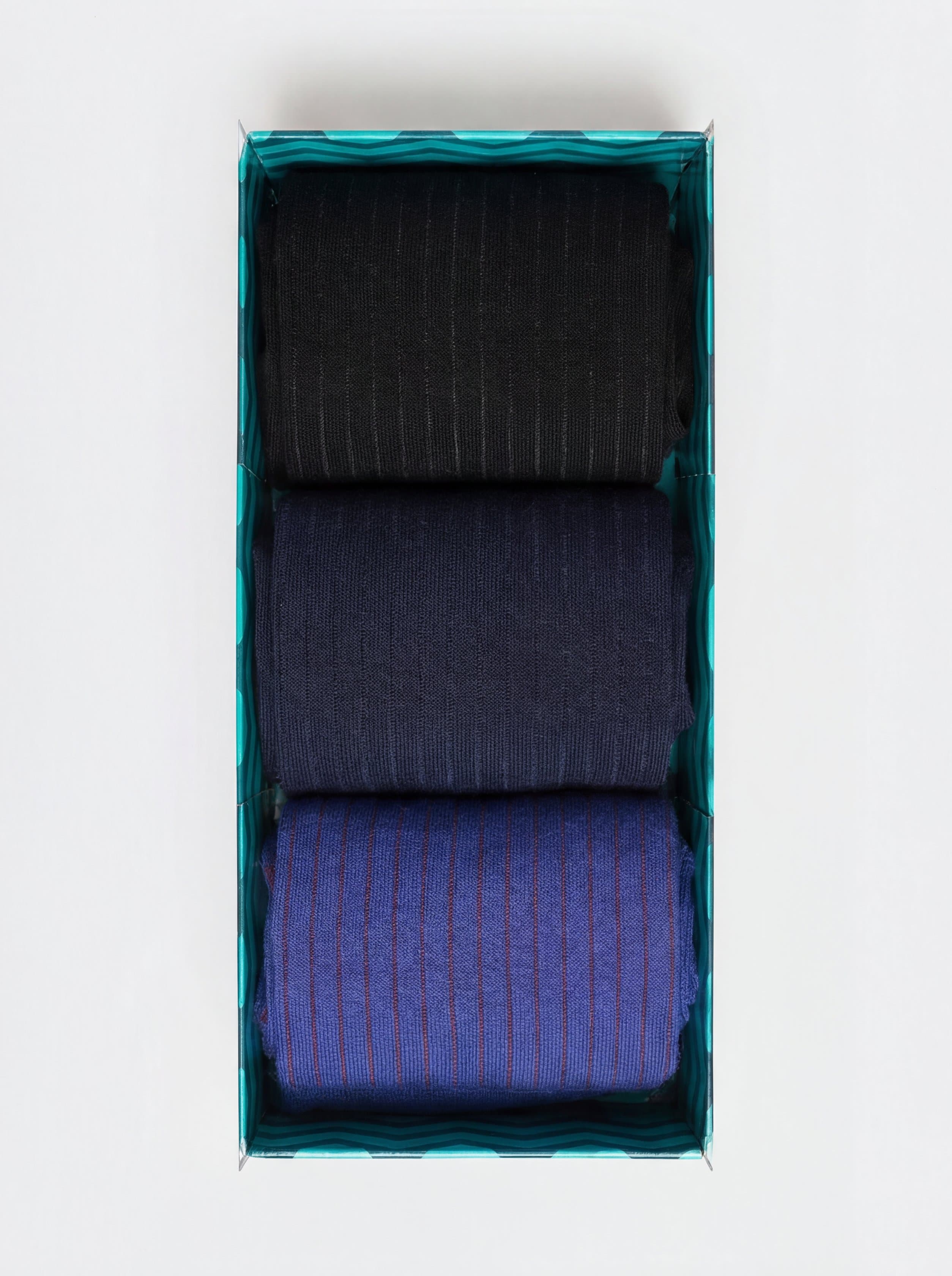 Geschenkbox mit 3 Paar langen Venisè Socken aus warmem Baumwollstoff - Hergestellt in Italien - Image 2