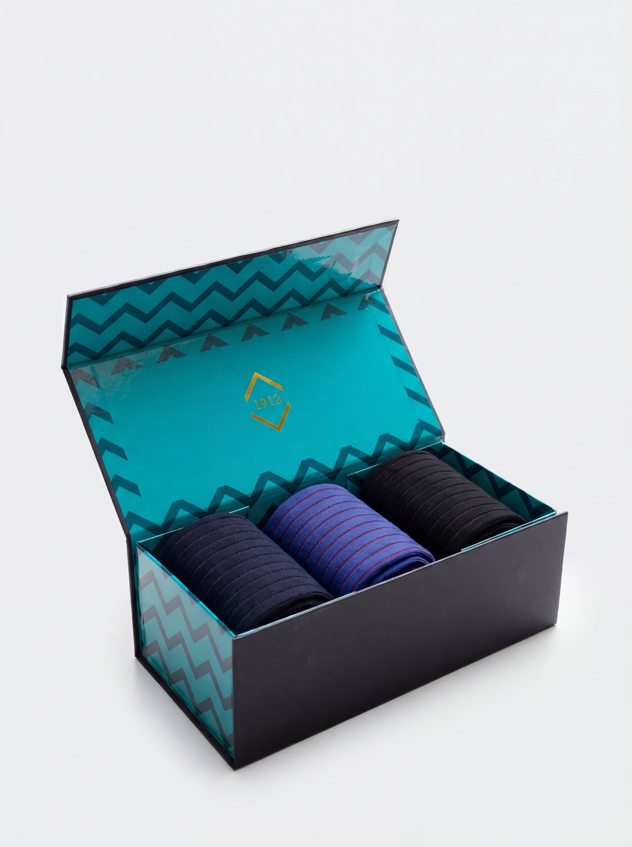 Geschenkbox mit 3 Paar langen Venisè Socken aus warmem Baumwollstoff - Hergestellt in Italien - Image 3