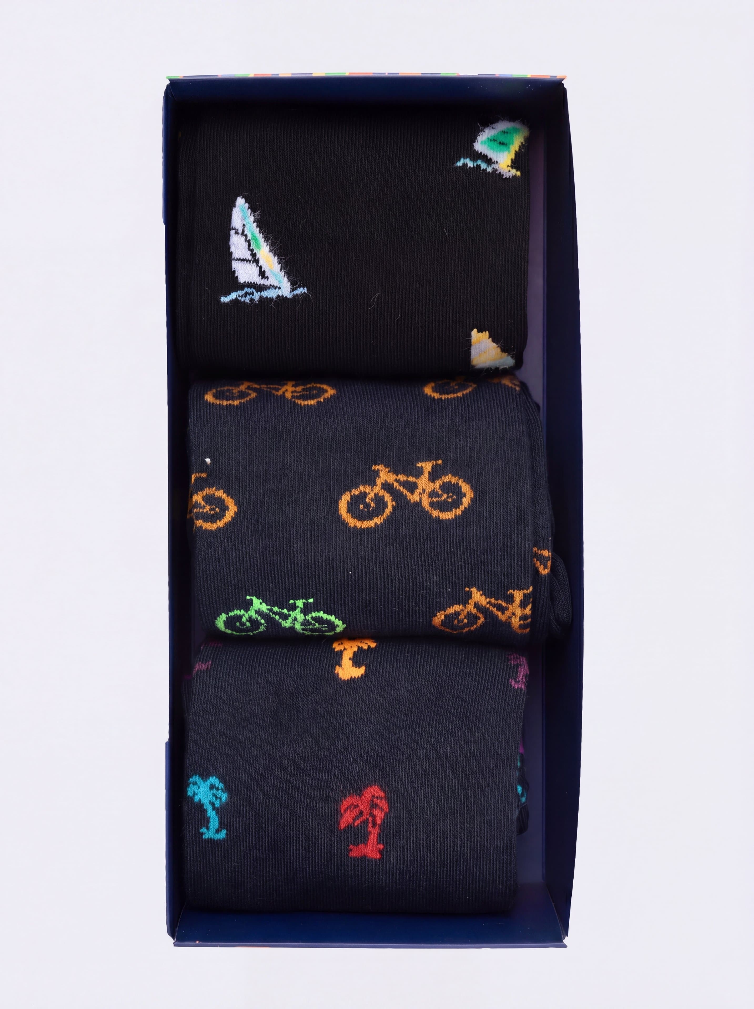 Gift box 3 Pairs Long Knee-High Socks Summer Patterns - Image 2