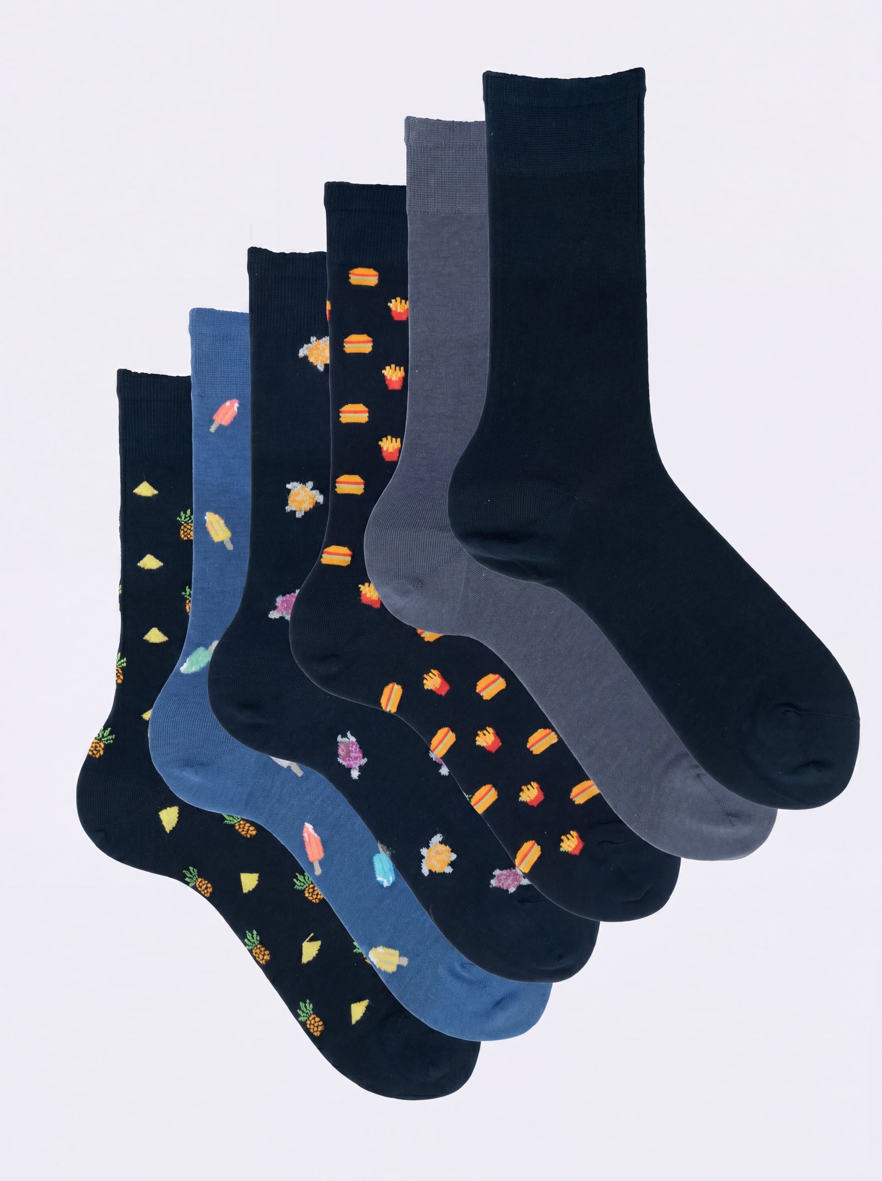 Gift box 6 Pairs Short Socks mix Pattern Cotton - Image 1