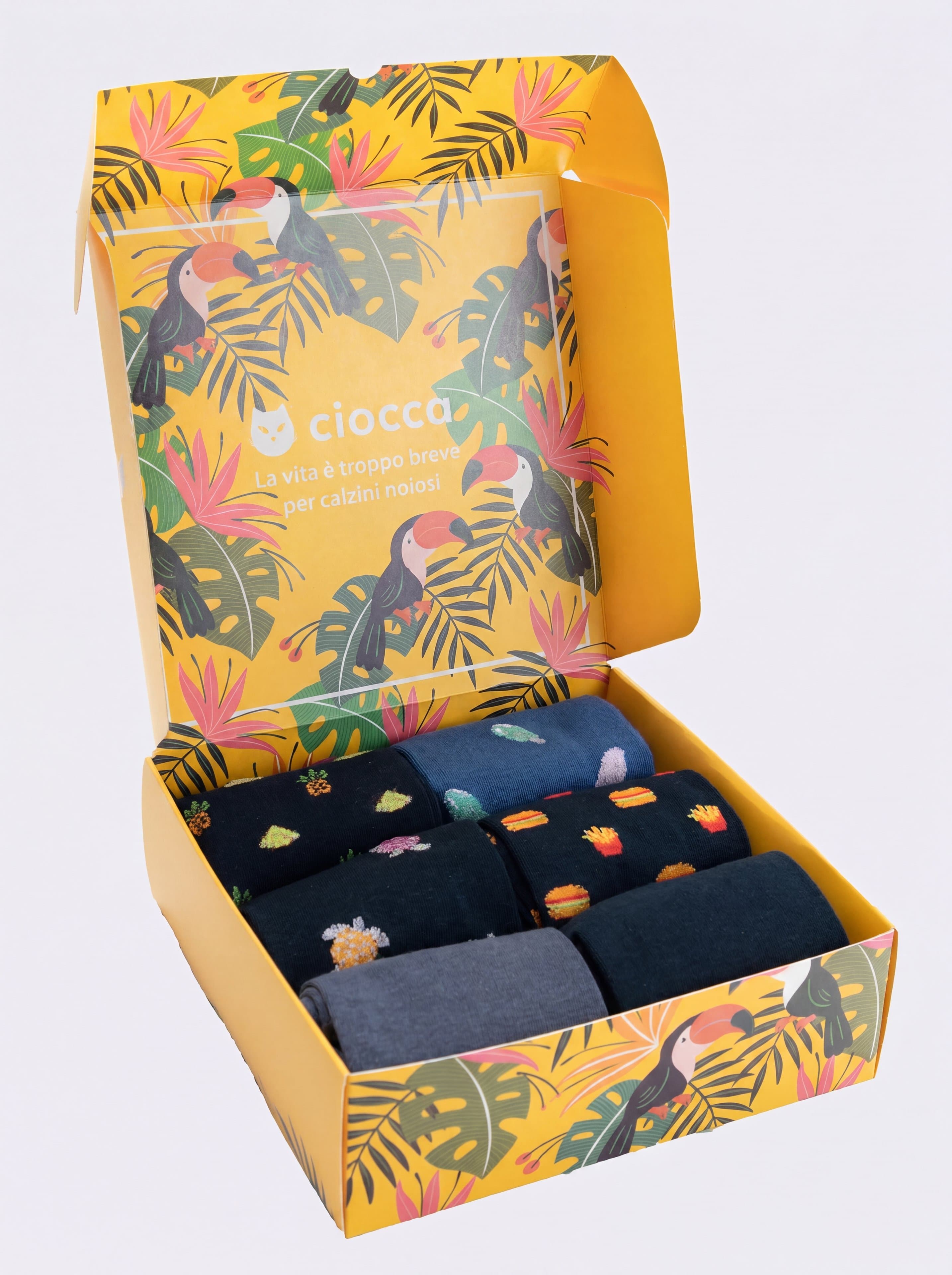 Gift box 6 Pairs Short Socks mix Pattern Cotton - Image 2
