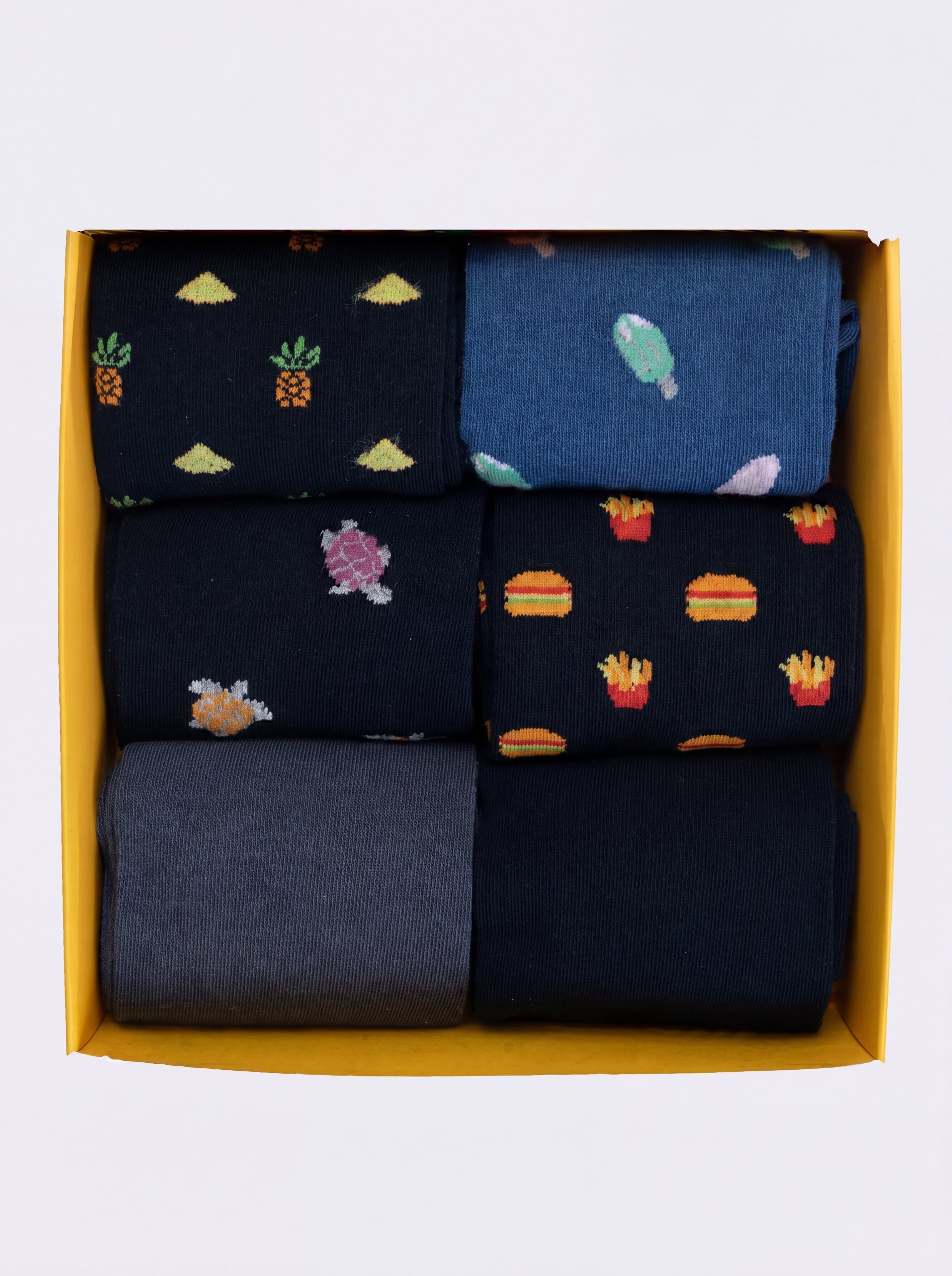 Gift box 6 Pairs Short Socks mix Pattern Cotton - Image 3