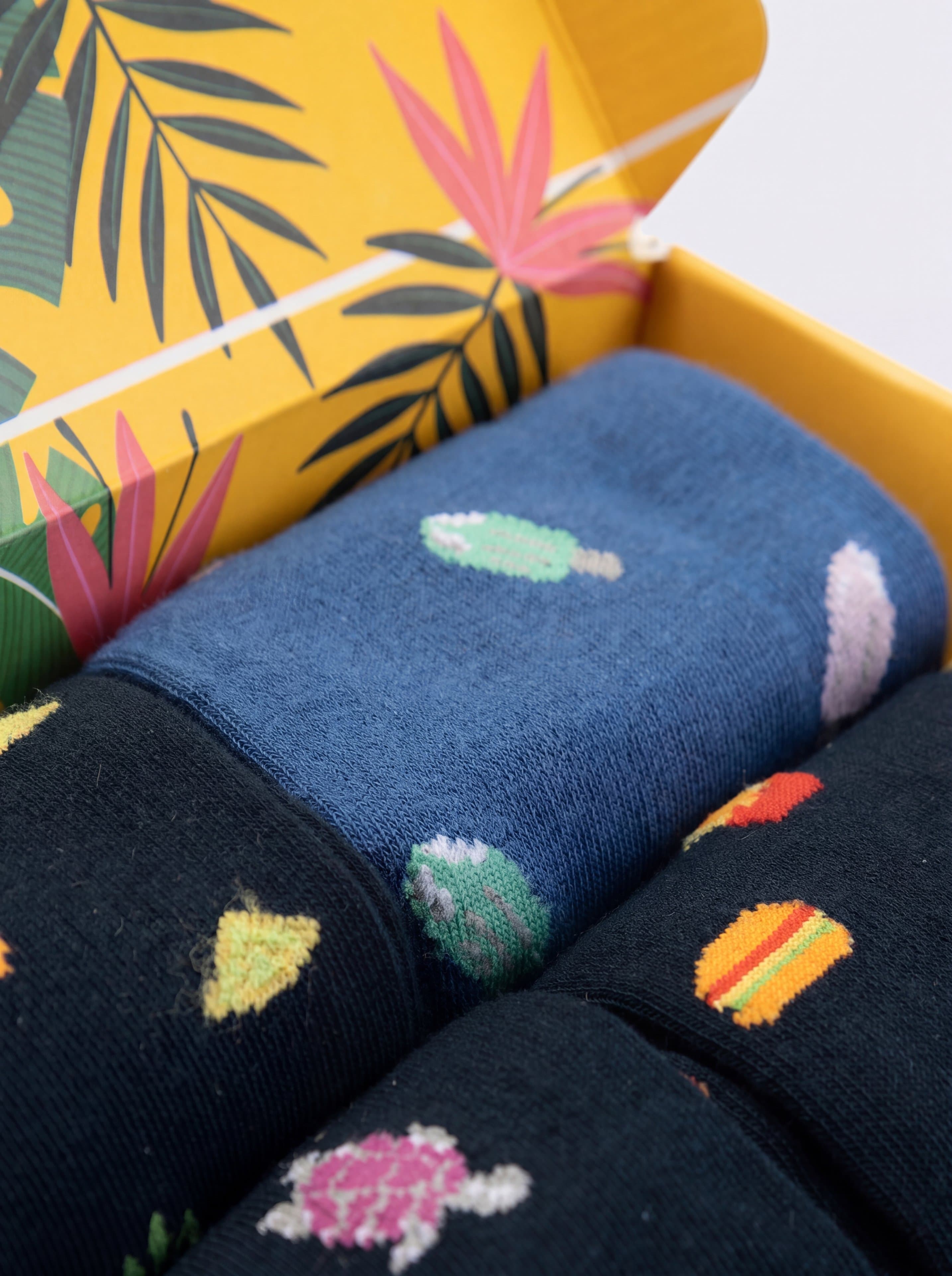 Gift box 6 Pairs Short Socks mix Pattern Cotton - Image 4