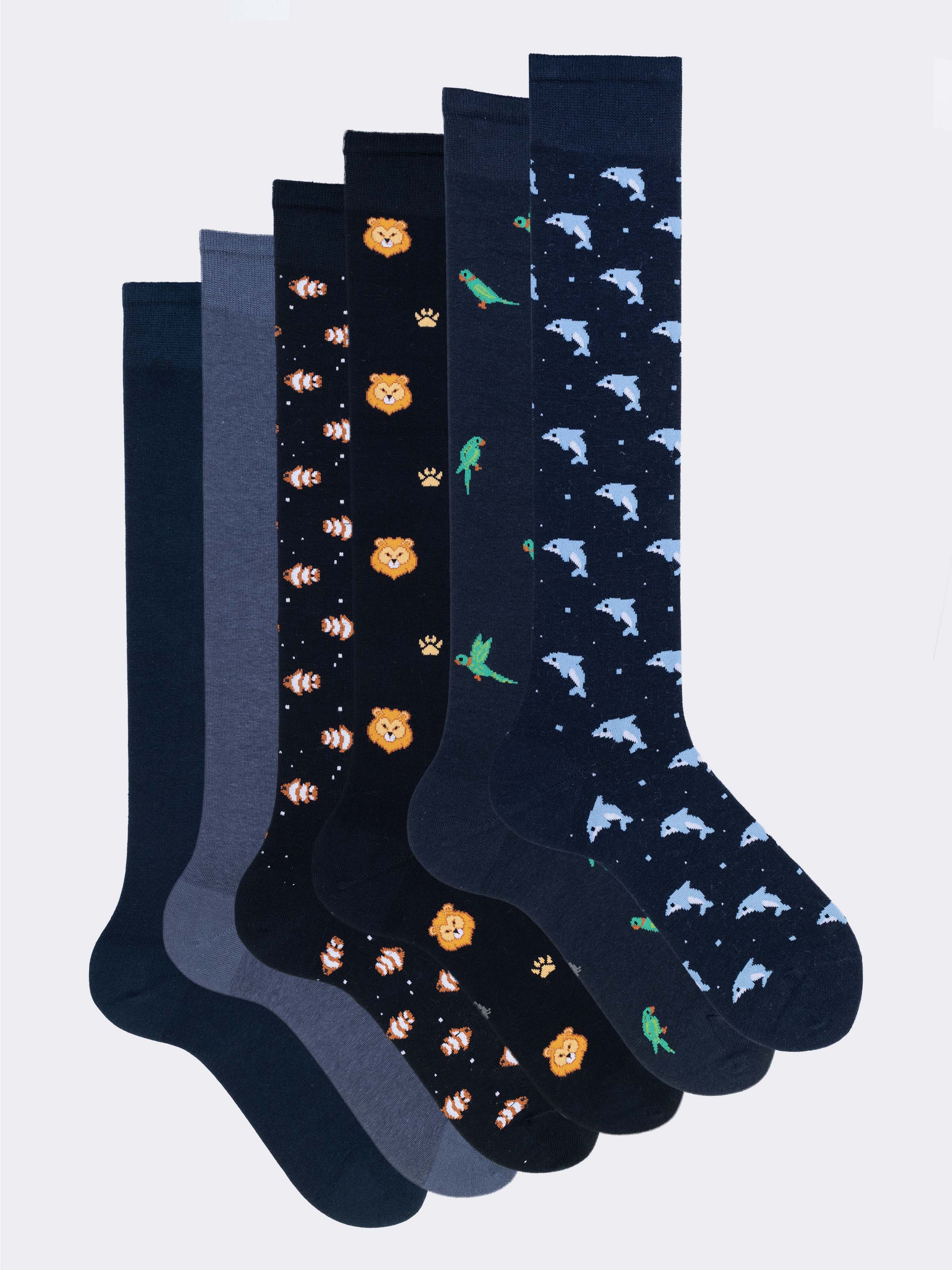 Geschenkbox Herren Warme Baumwollsocken, 6 Paar mit Tiermotiven - Image 1