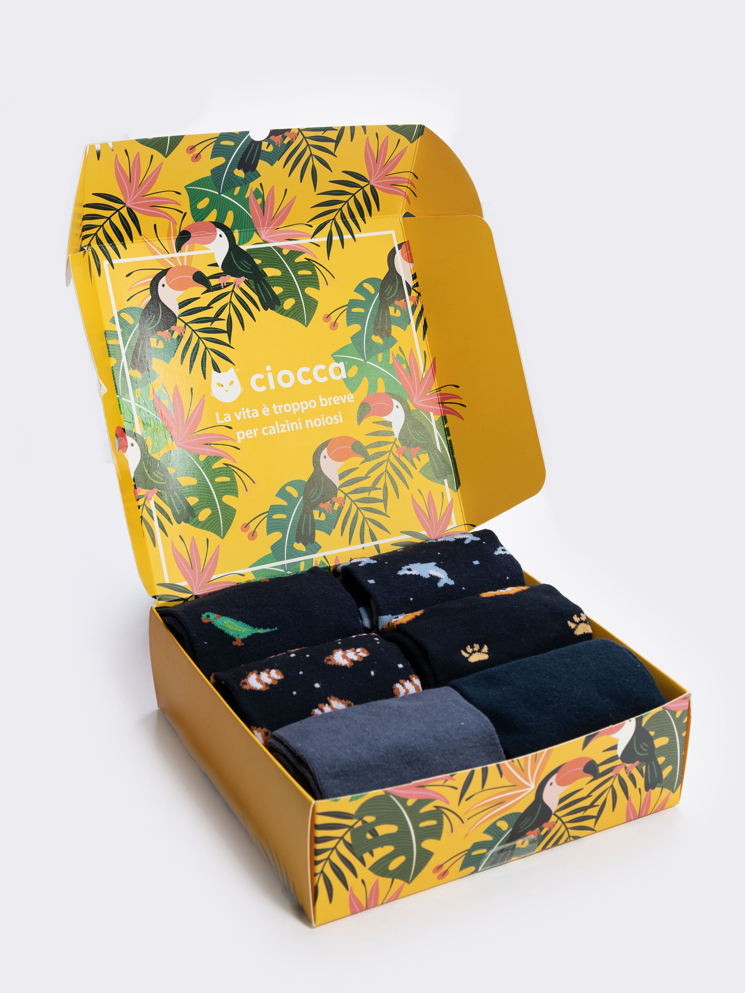 Geschenkbox Herren Warme Baumwollsocken, 6 Paar mit Tiermotiven - Image 3