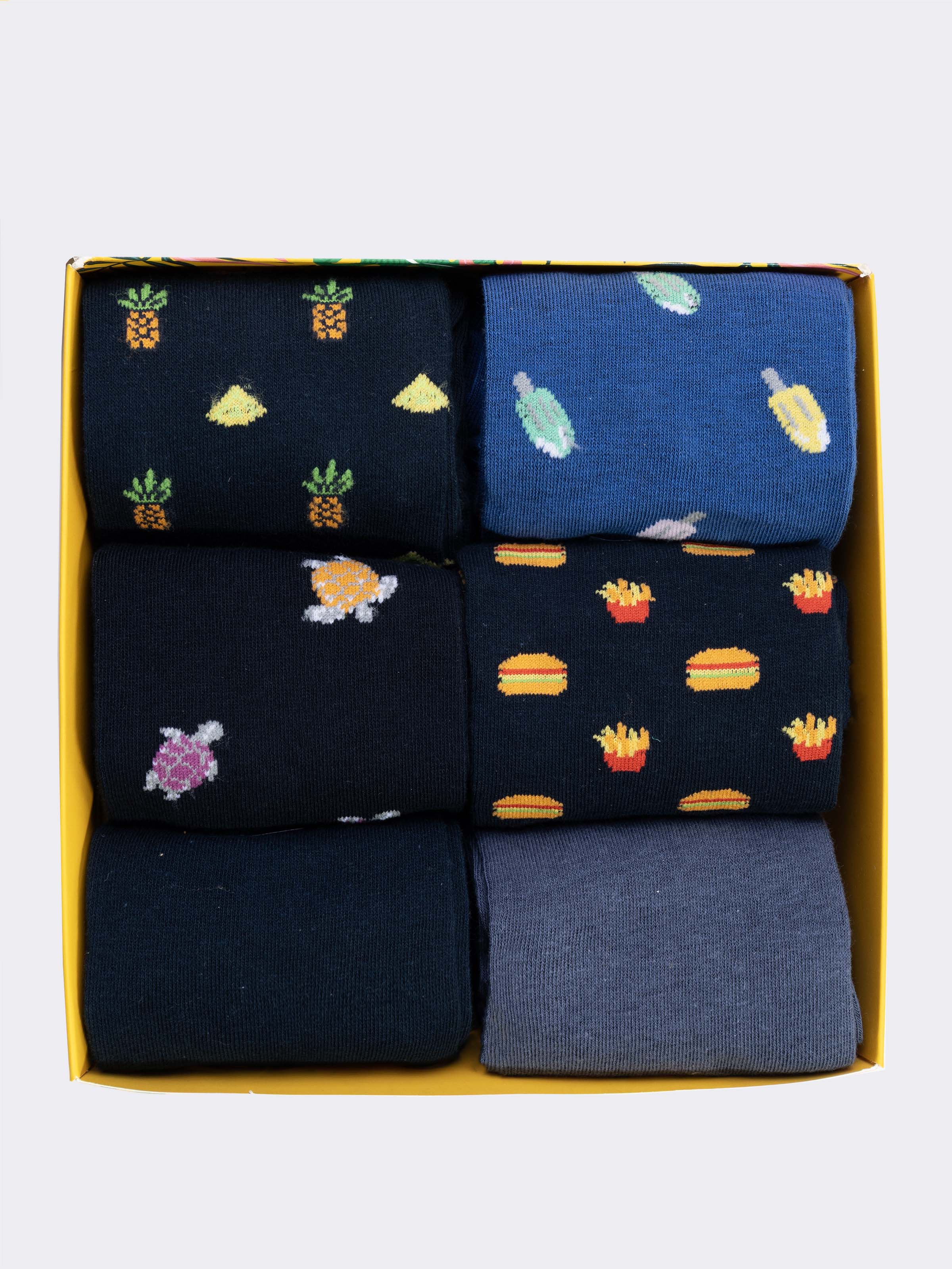 Geschenkbox Herren Socken Frische Baumwolle, 6 Paar Muster - Image 2