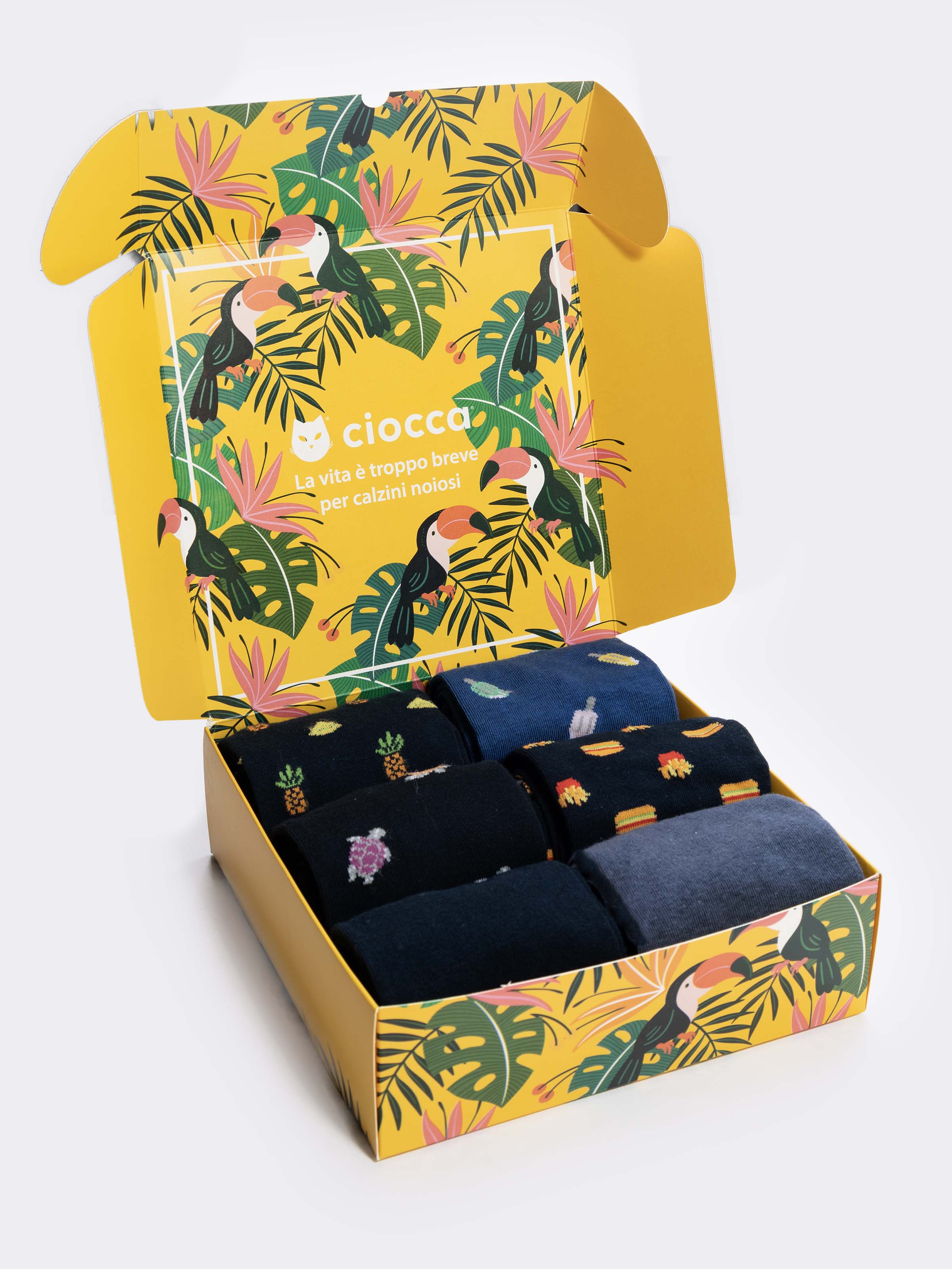 Geschenkbox Herren Socken Frische Baumwolle, 6 Paar Muster - Image 3