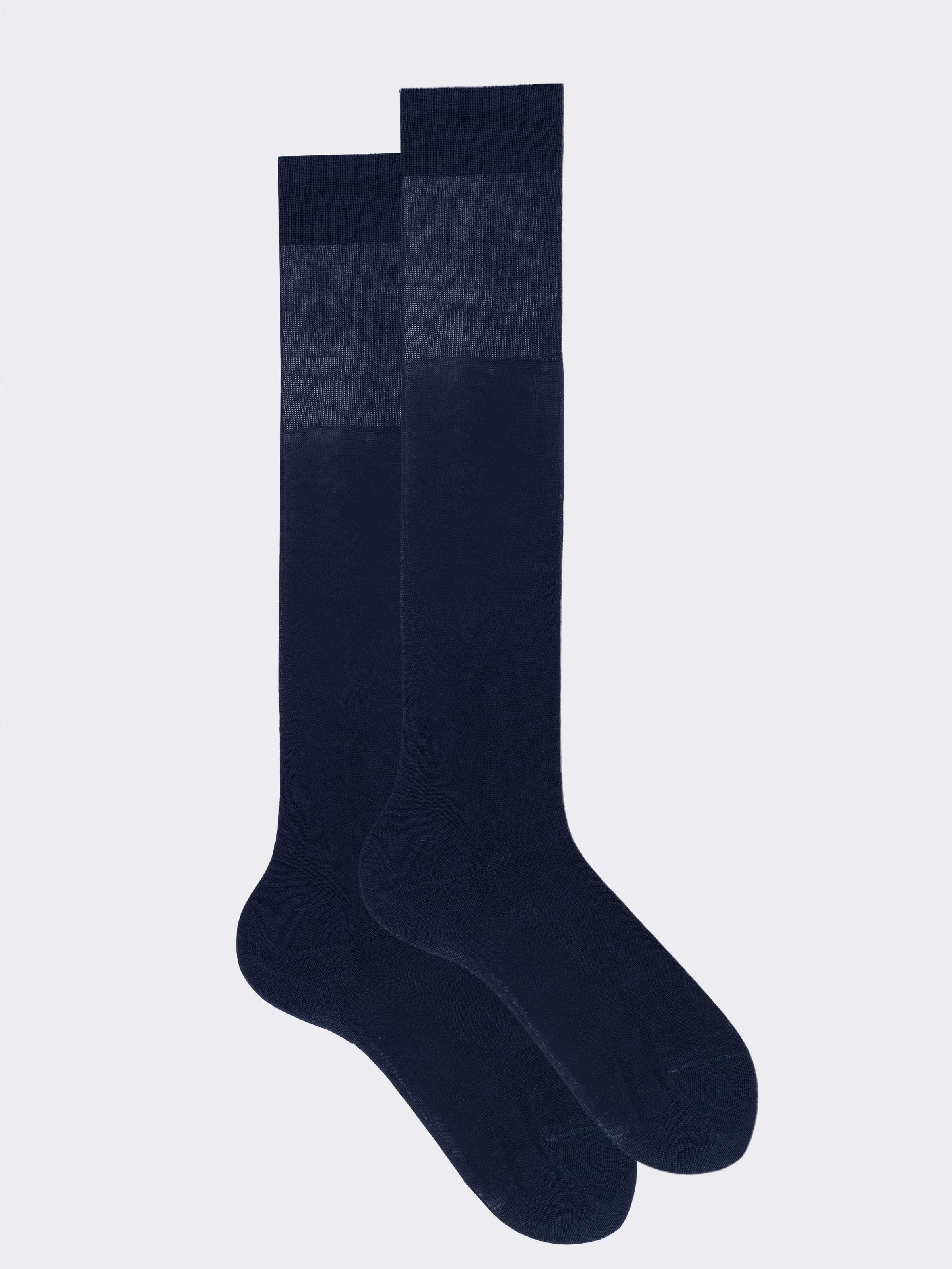 Gift box 5 Pairs of Classic Long Men's Socks in Lisle Cotton - Blue - Image 5