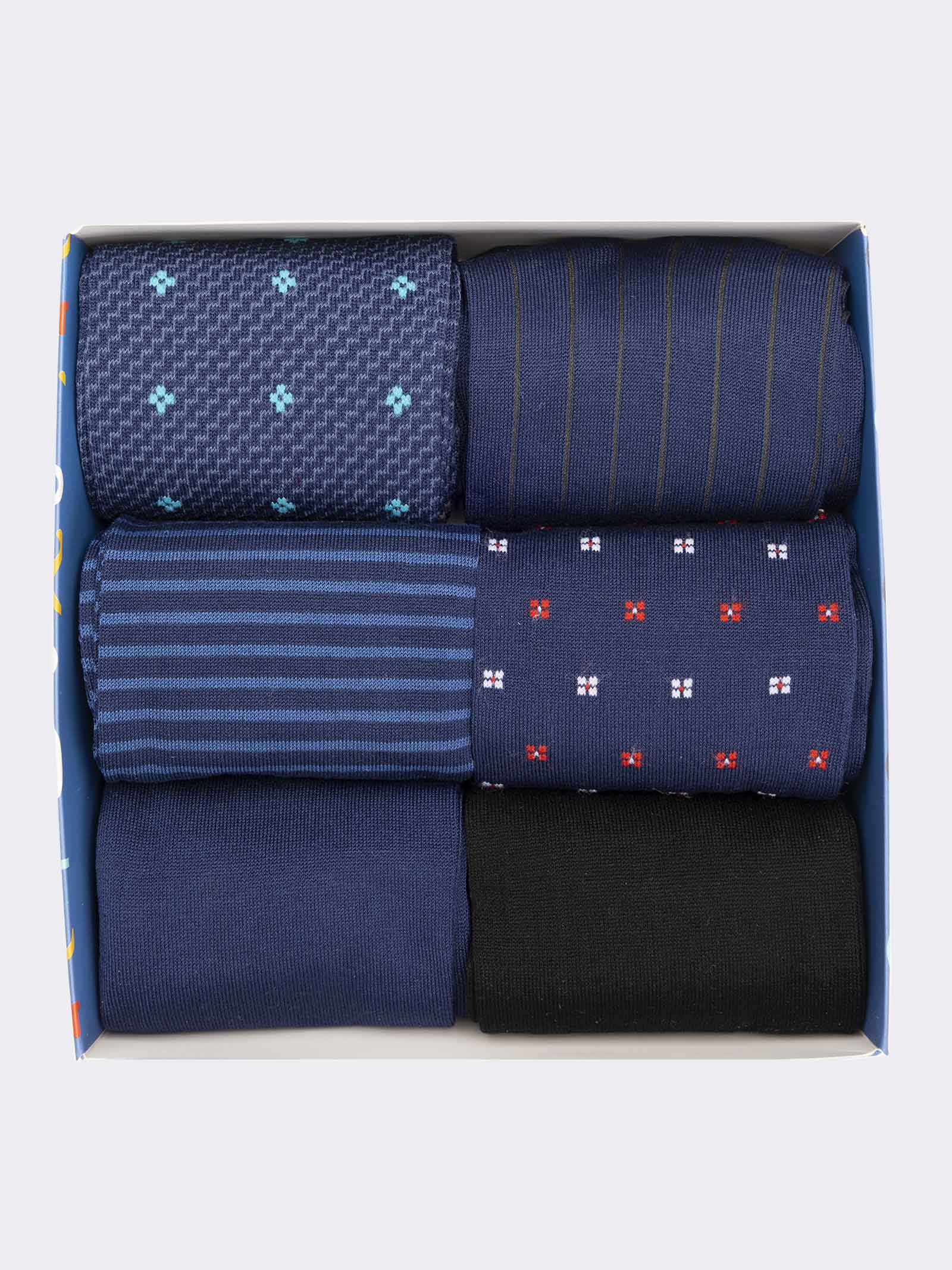 Geschenkbox 6 Paar Kurze Herren Socken Muster & Punkte - Image 2