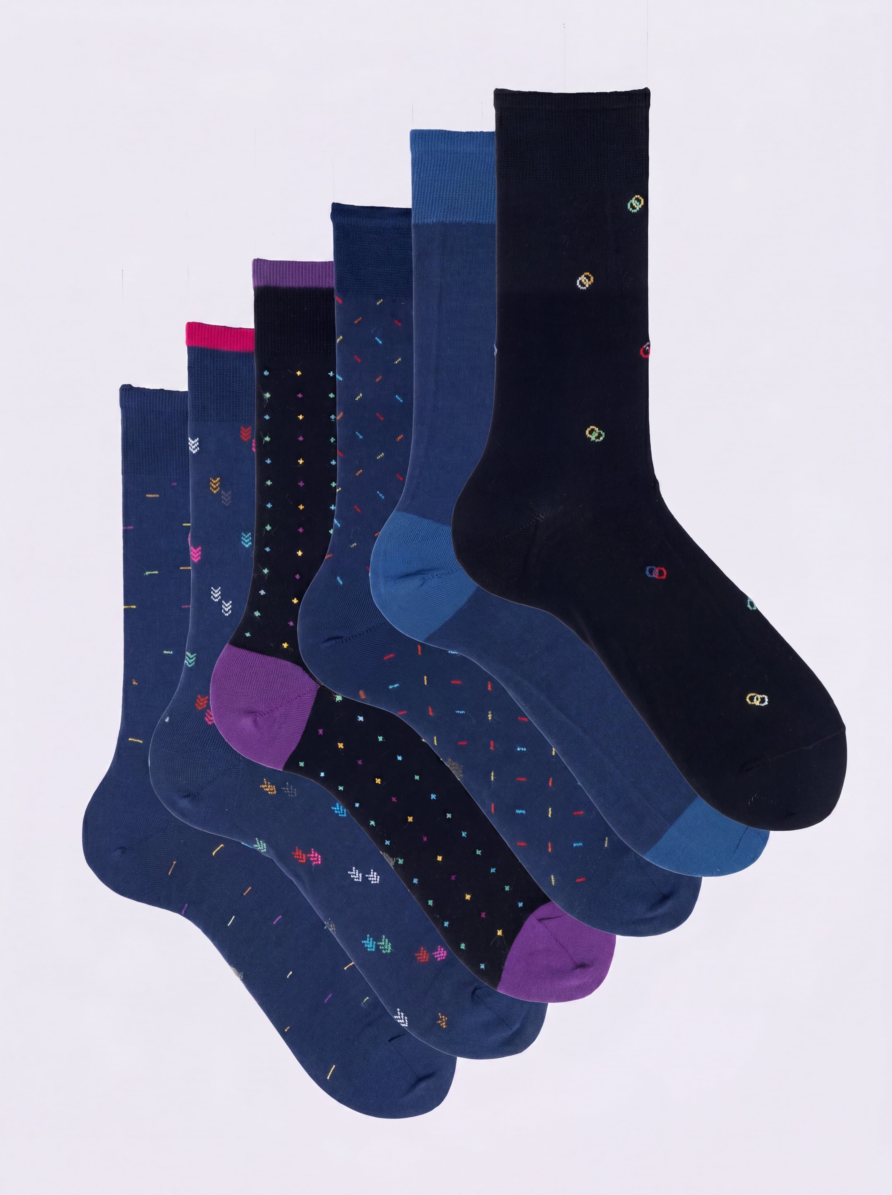 Men's Patterned Cotton Ankle Socks - Modern Design - Image 1