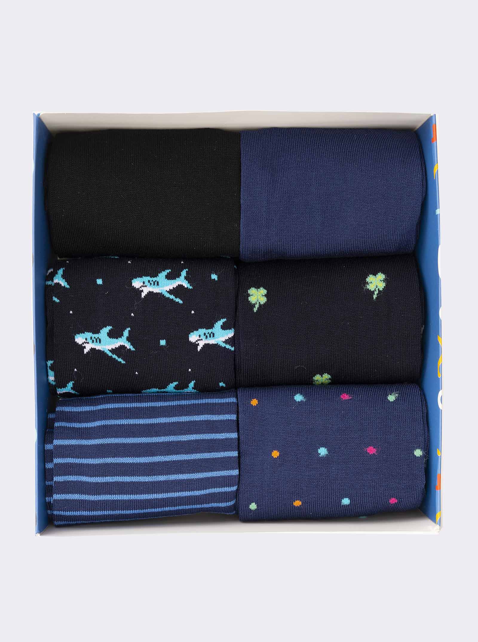 Men's Ankle Socks Gift Box, 6 Pairs Mixed Patterns in Fresh Cotton - Image 2