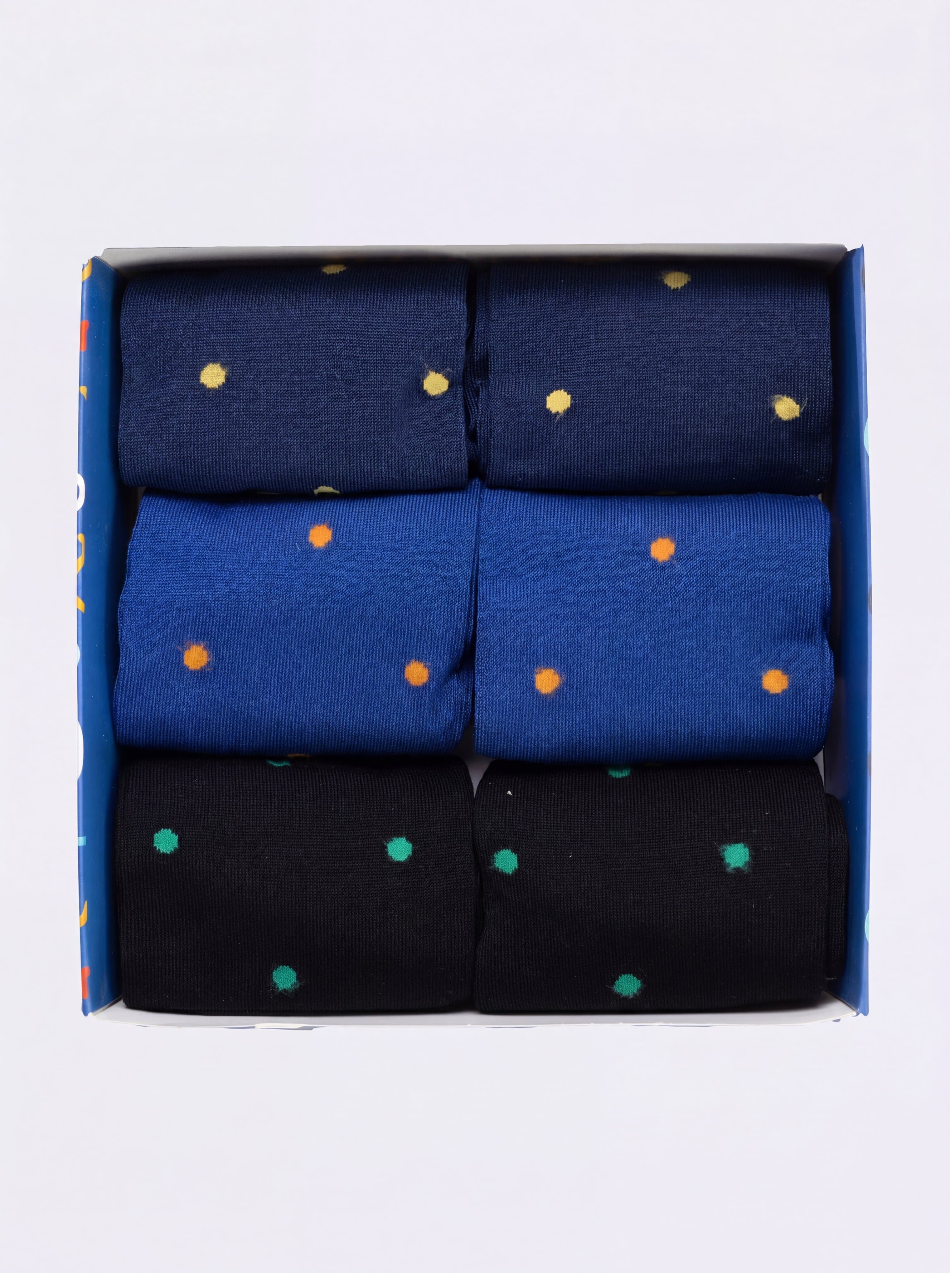 Geschenkbox 6 Paar Kurze Herren Socken Punkte-Muster - Image 2