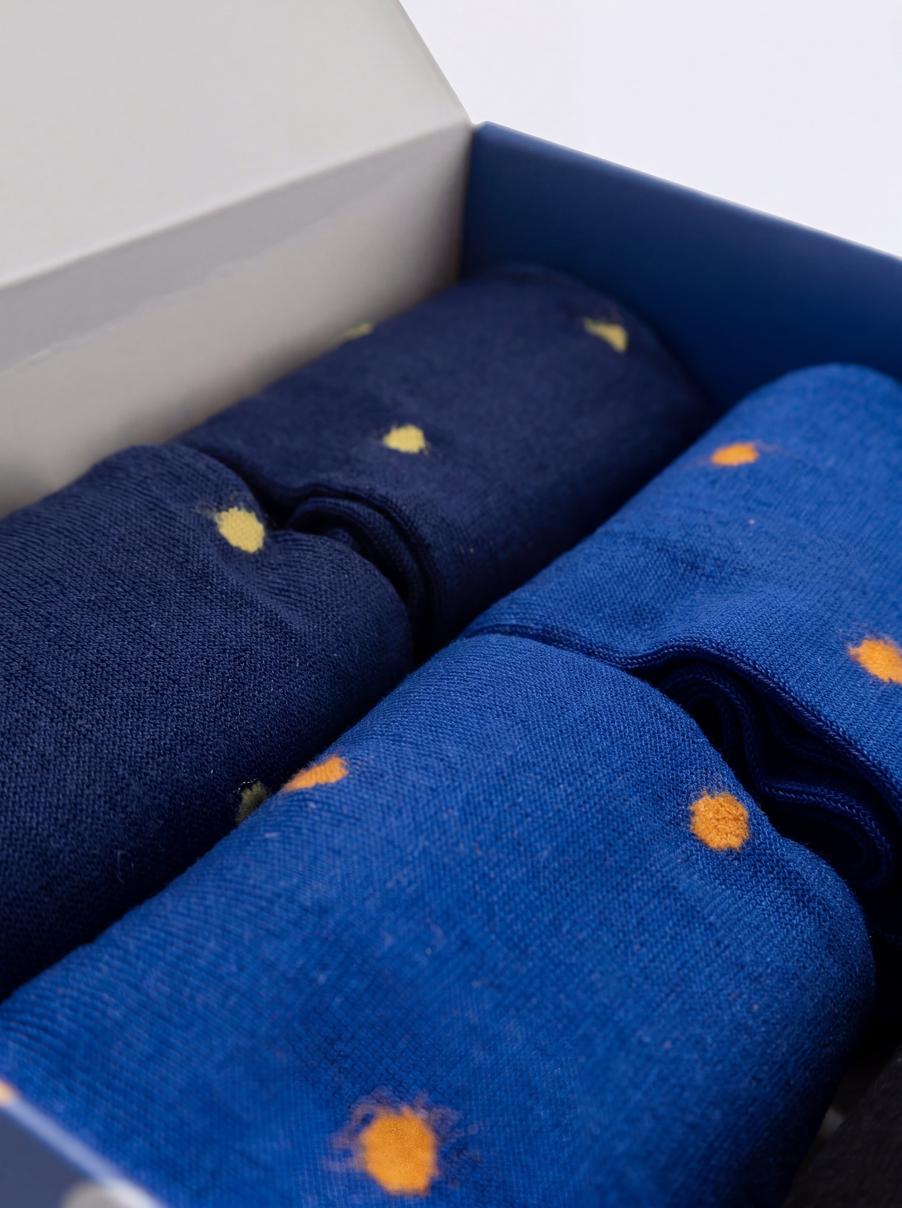 Geschenkbox 6 Paar Kurze Herren Socken Punkte-Muster - Image 3