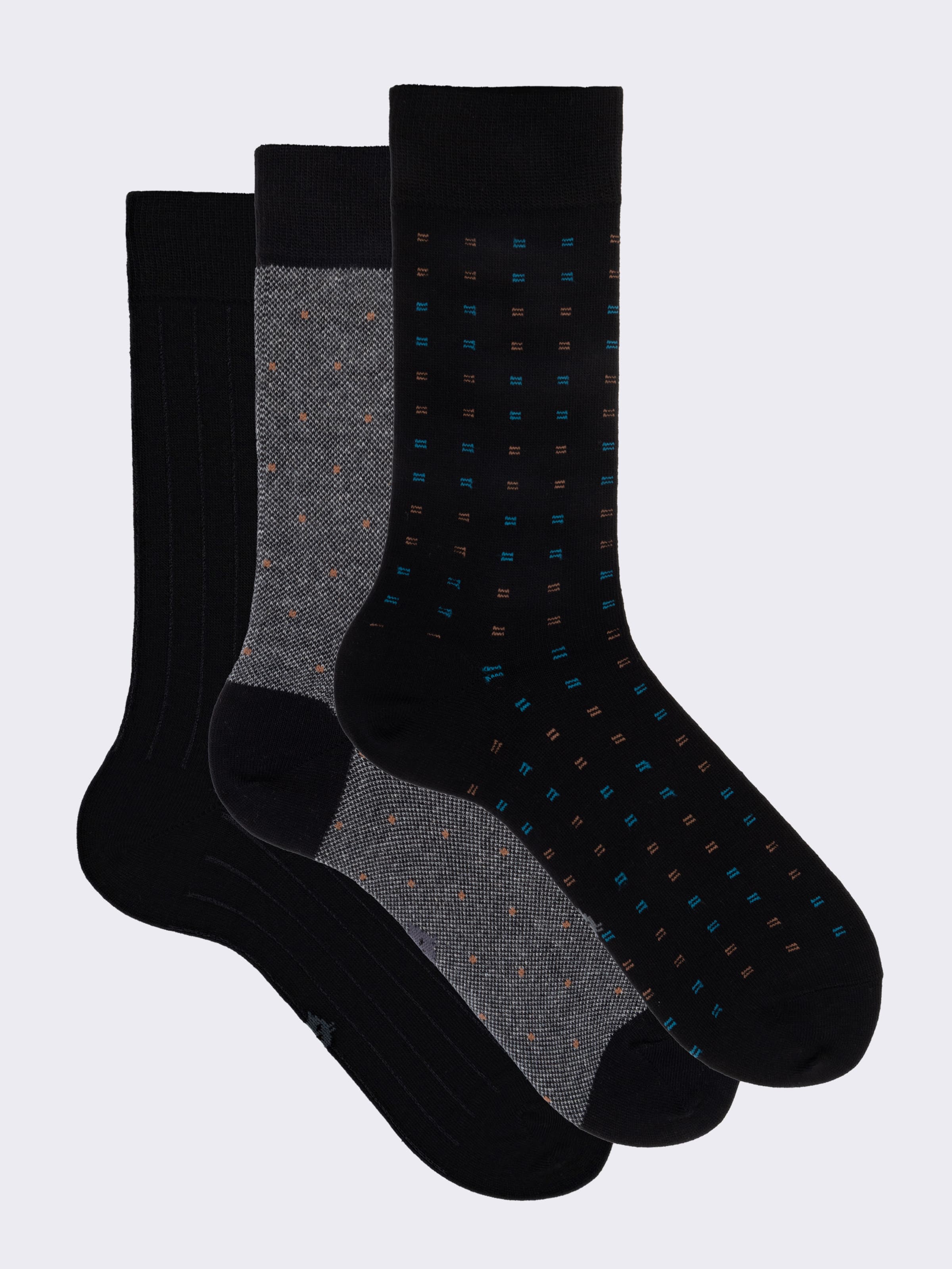Geschenkbox 3 Paar Herrensocken mit Muster aus warmer Baumwolle - Image 1
