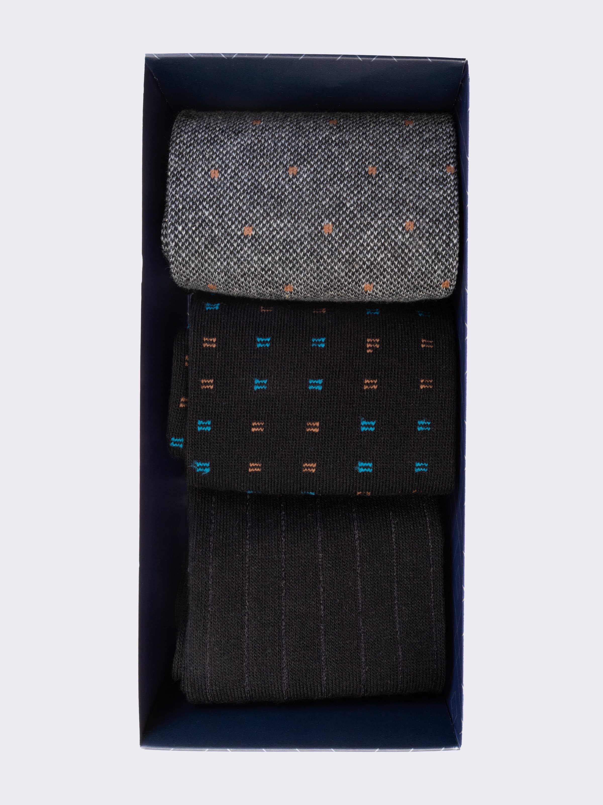 Geschenkbox 3 Paar Herrensocken mit Muster aus warmer Baumwolle - Image 3