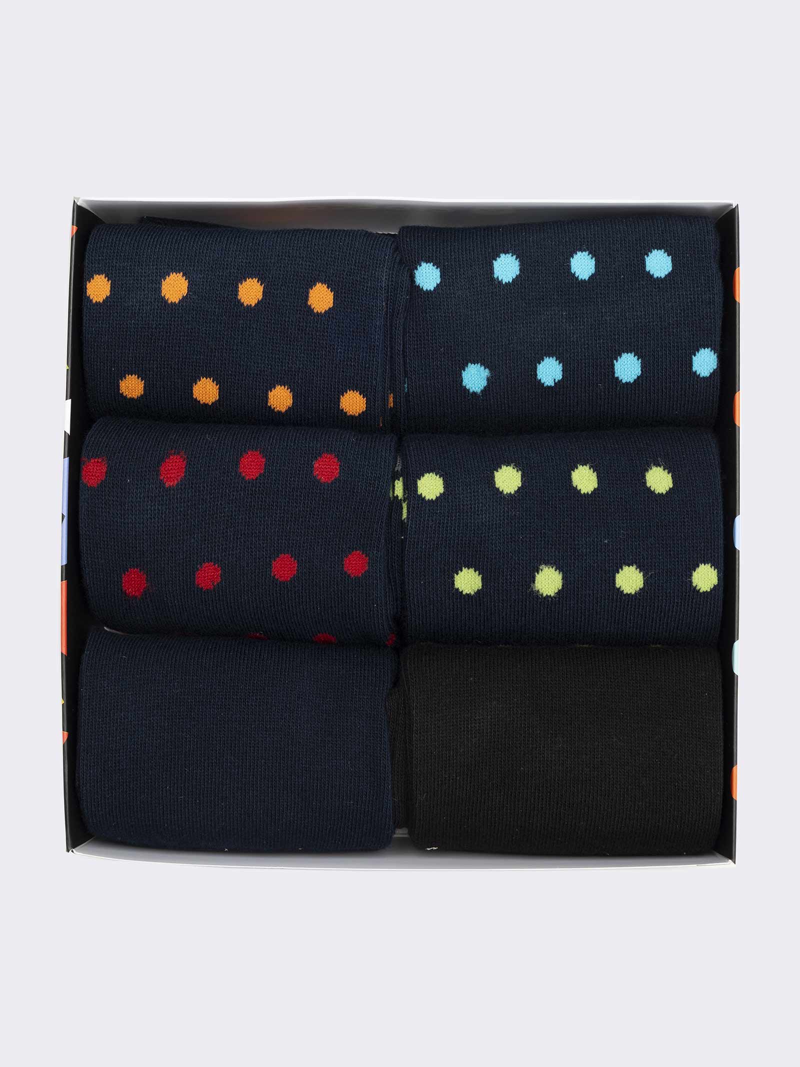 Geschenkpackung Herren Socken, kurz, warm, Baumwolle, 6 Paar Polka dot Fantasy - Image 2