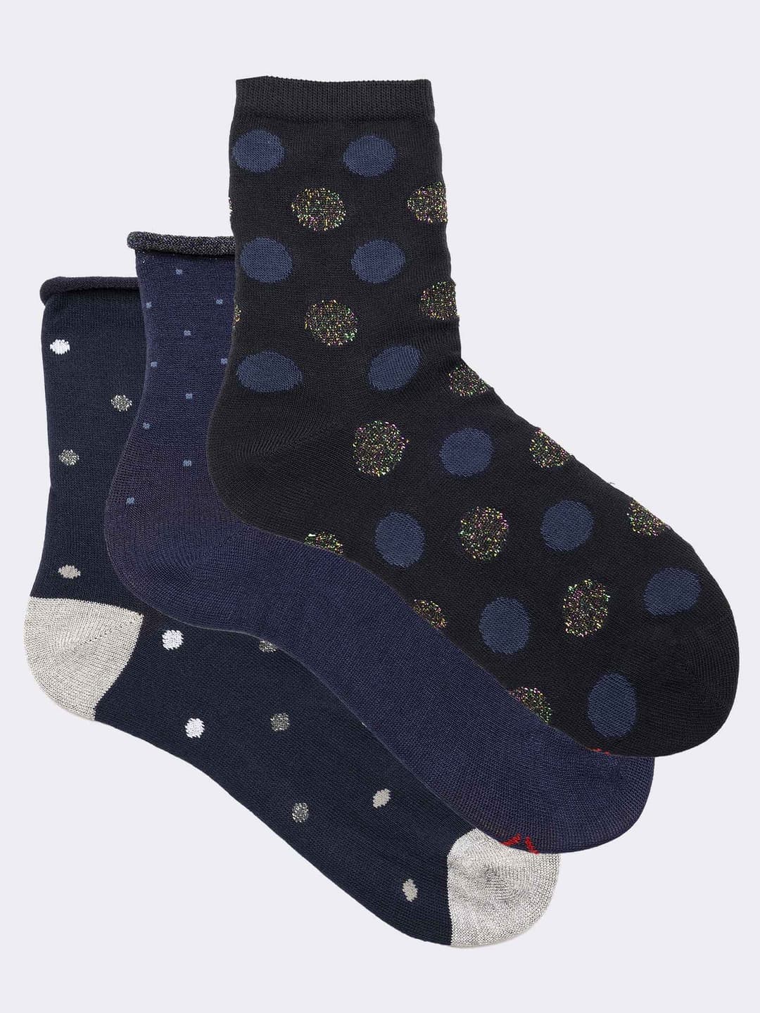 set Regalo 3 Paia Calze Donna Fantasia Elegante in Caldo Cotone - Made in Italy