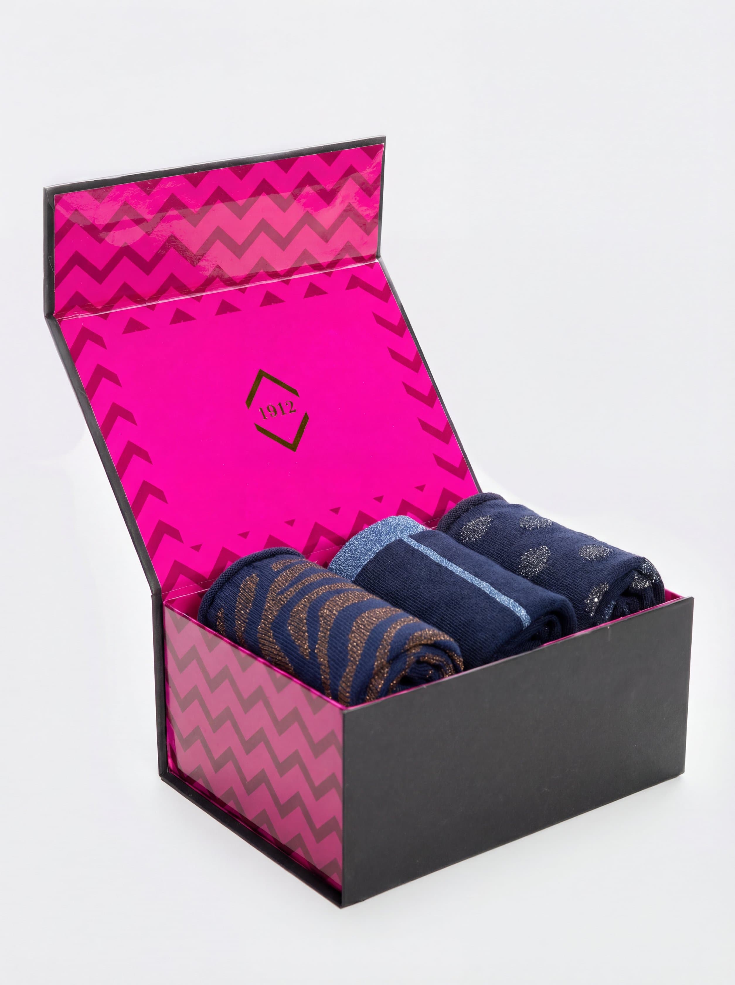 Women's 3-Pack Patterned Socks Made in Italy - Blue - Image 2