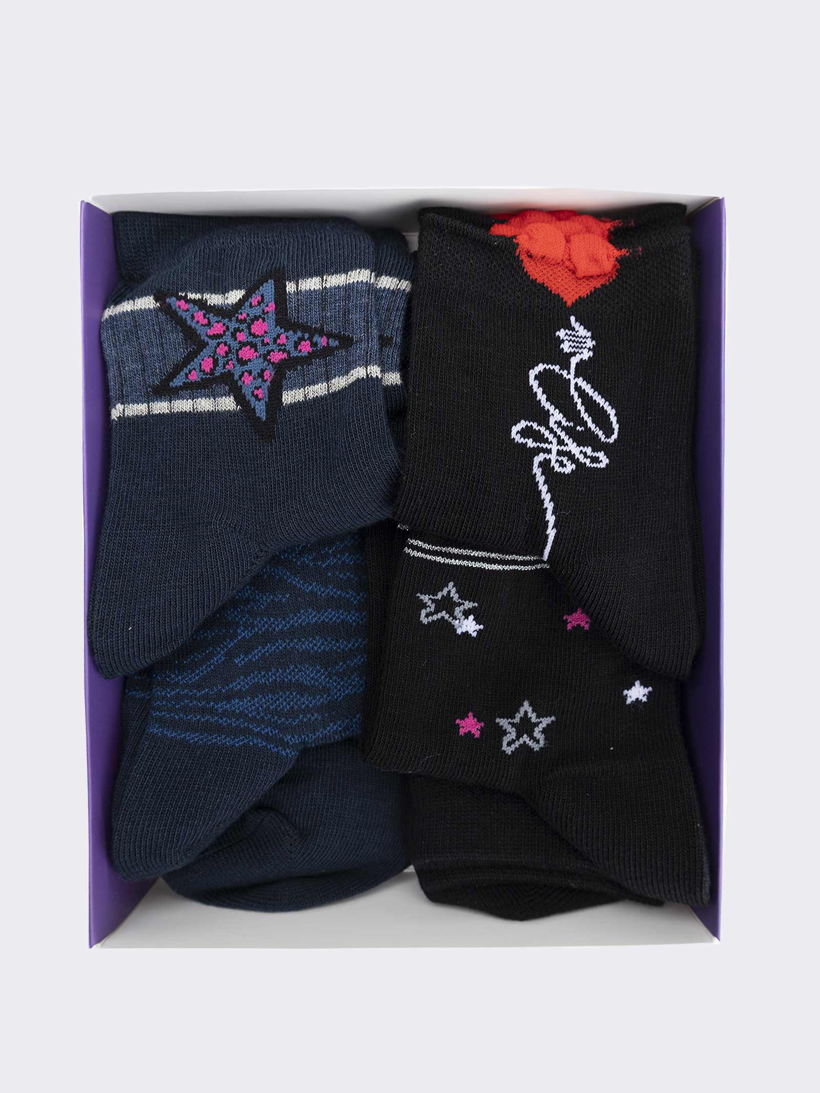 Geschenkpackung 6 Paar Wadensocken für Mädchen Fantasy mix aus warmer Baumwolle - Image 2