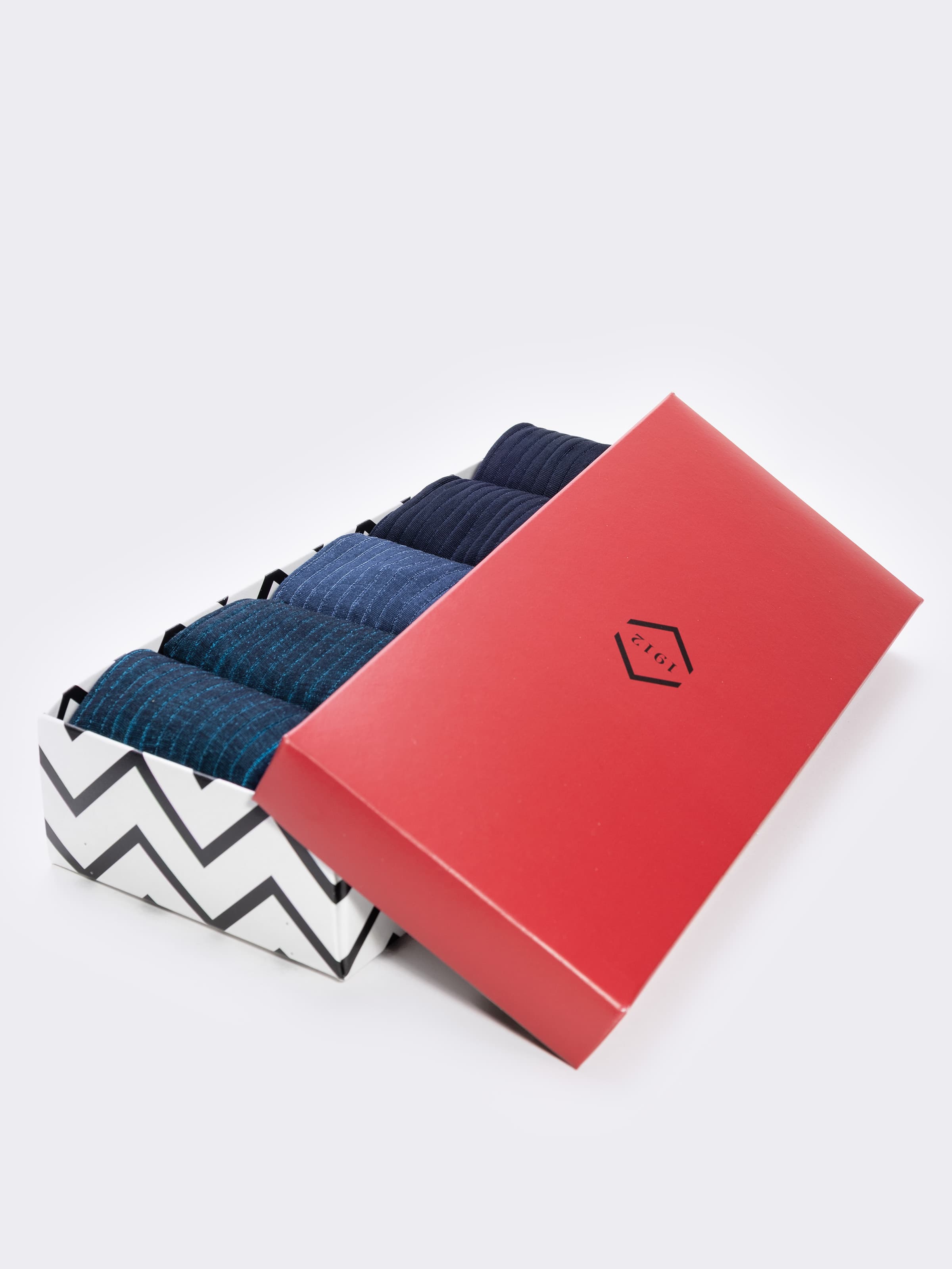 Geschenkbox 5 Paar Herren-Rippensocken Vanisè aus Schottischem Garn - Image 2