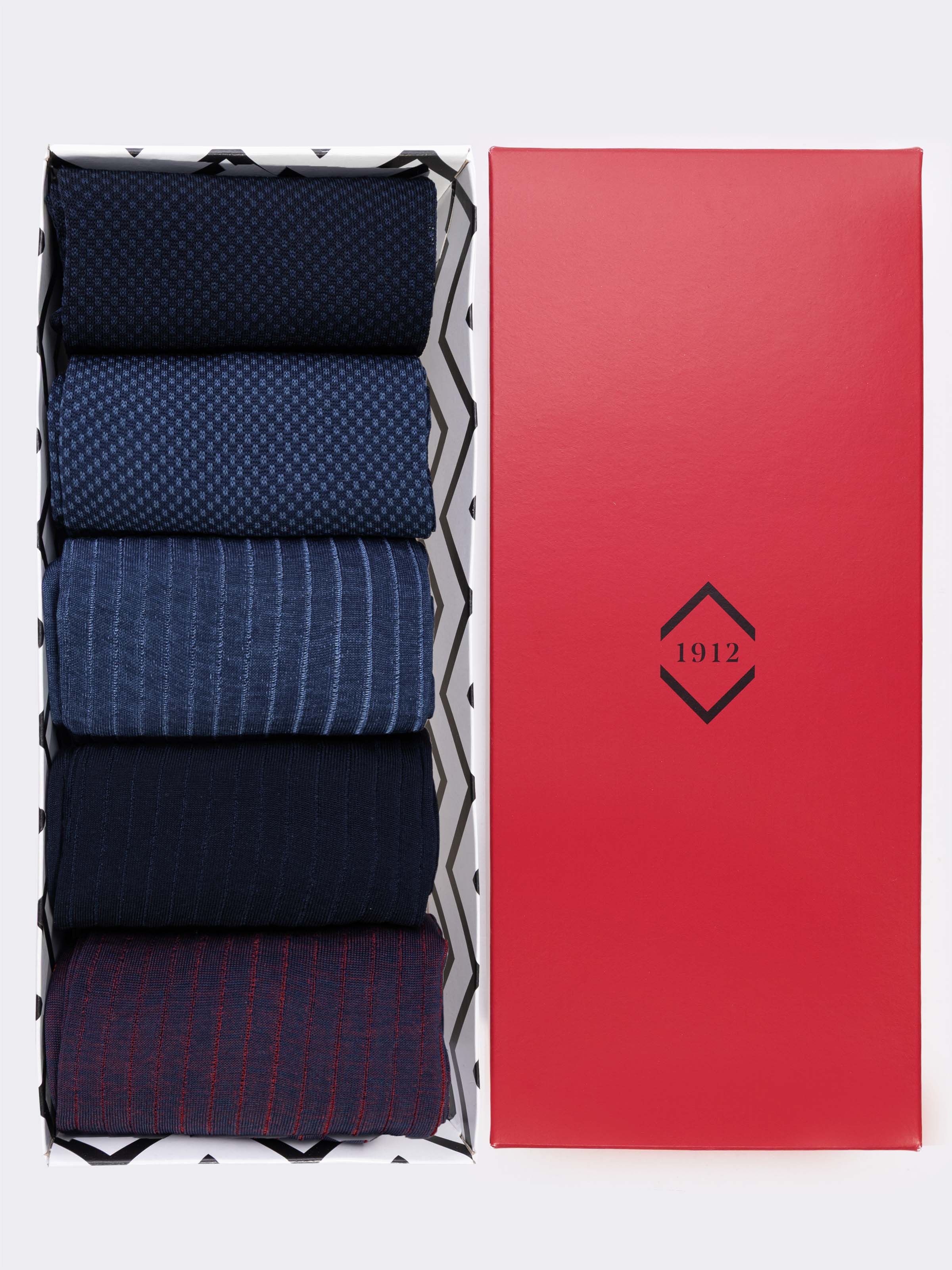 Gift box with 5 pairs of men's Luxury Fantasy and Vanisè socks in Lisle Cotton - Image 1