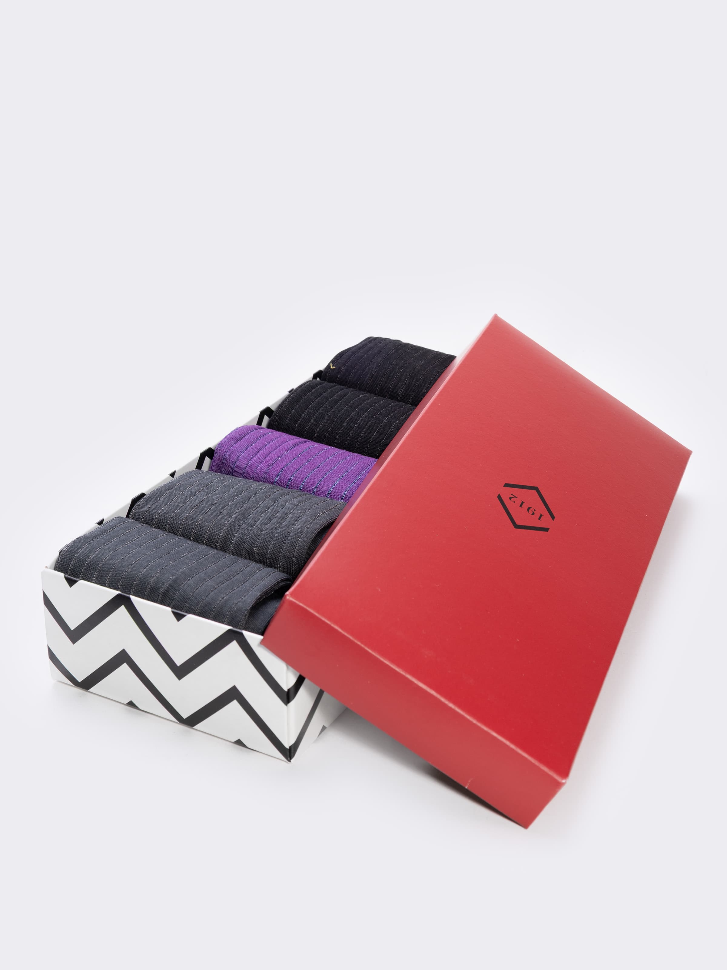 Caja regalo 5 pares calcetines hombre acanalados Vanisè de hilo escocés - Image 2