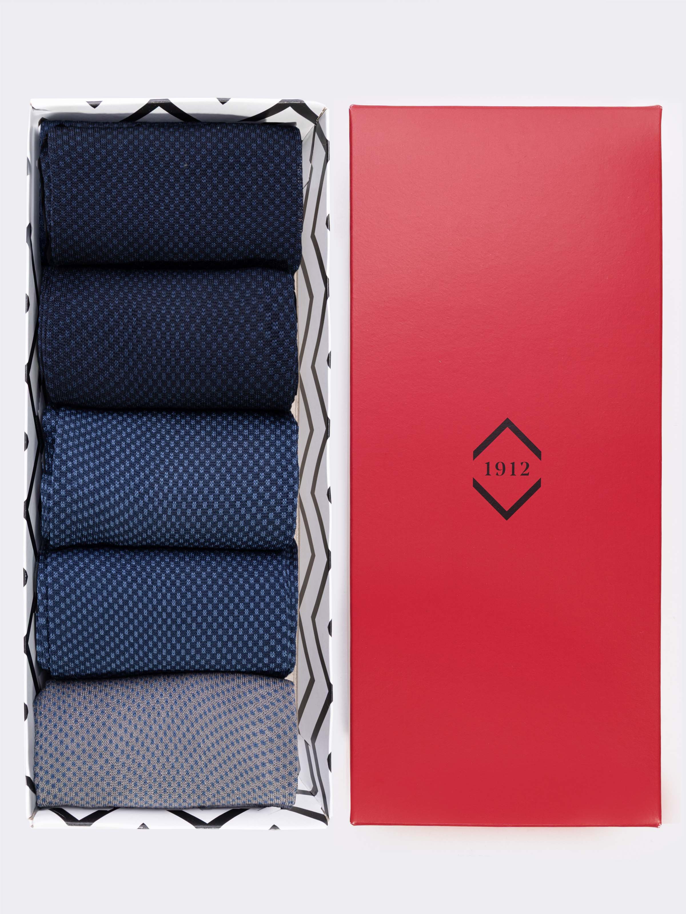 Geschenkbox 5 Paar Herren Fantasiesocken aus sea Island Baumwolle - Image 1