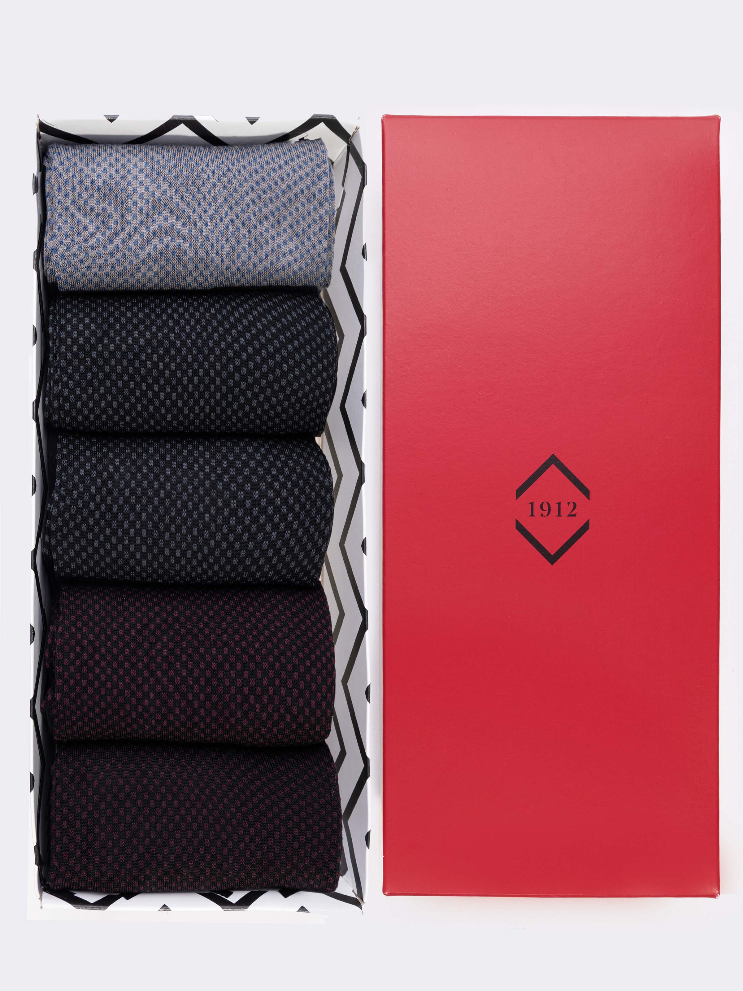 Geschenkbox 5 Paar Herren Fantasie Luxury Socken aus fil d'Écosse - Image 1