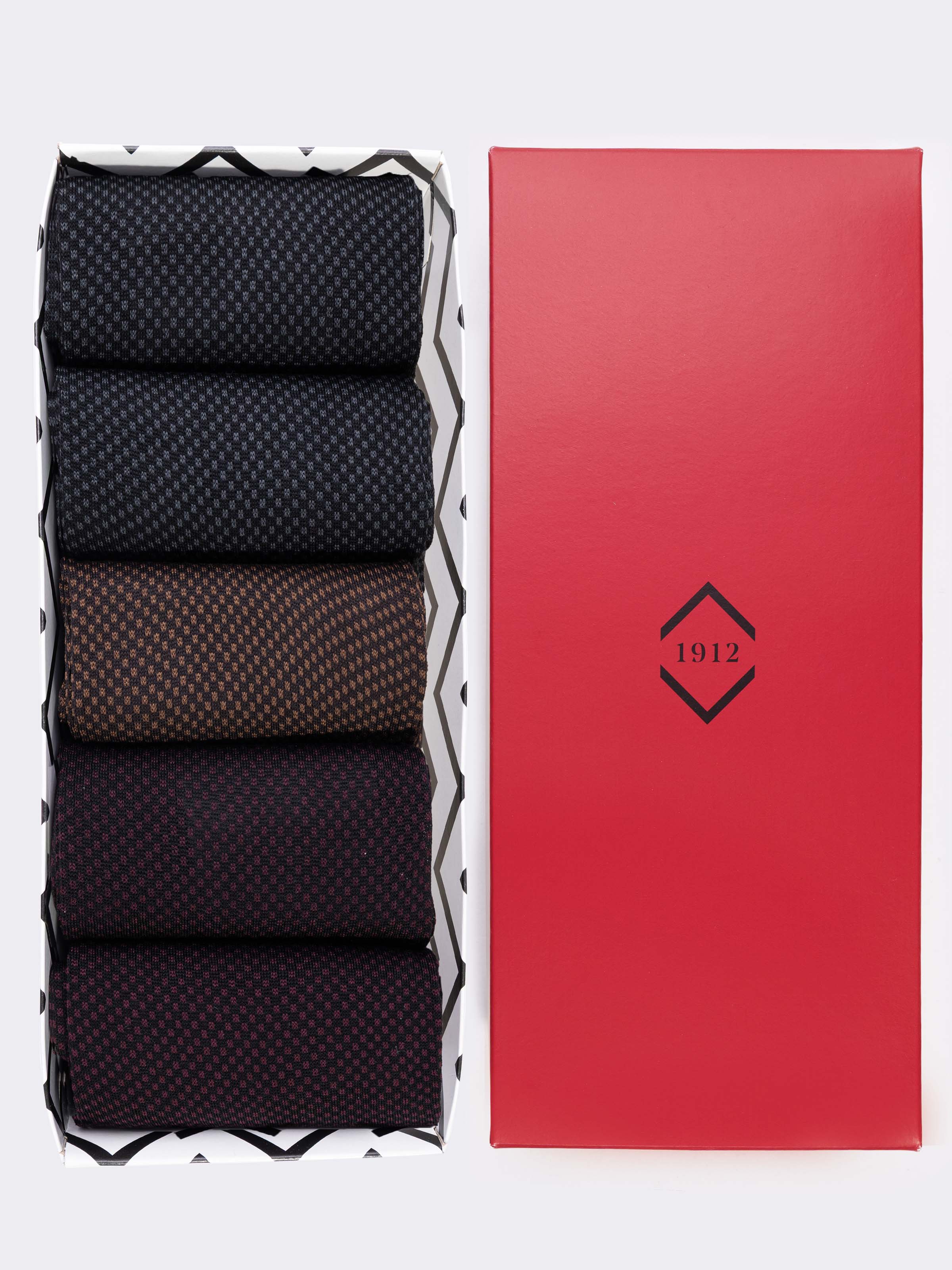 Geschenkbox 5 Paar Herren Fantasie Luxury Socken aus fil d'Écosse - Image 1