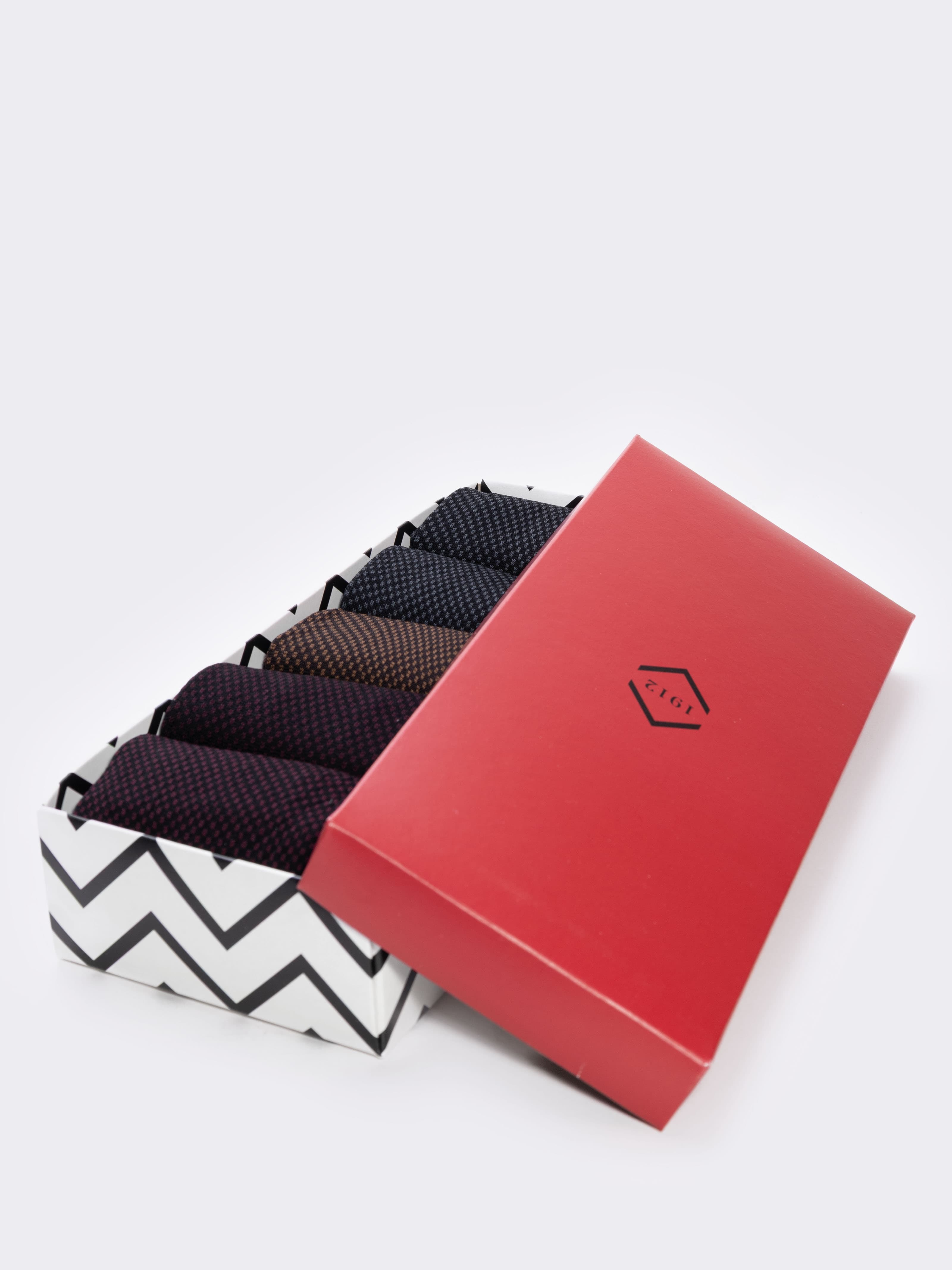 Geschenkbox 5 Paar Herren Fantasie Luxury Socken aus fil d'Écosse - Image 2