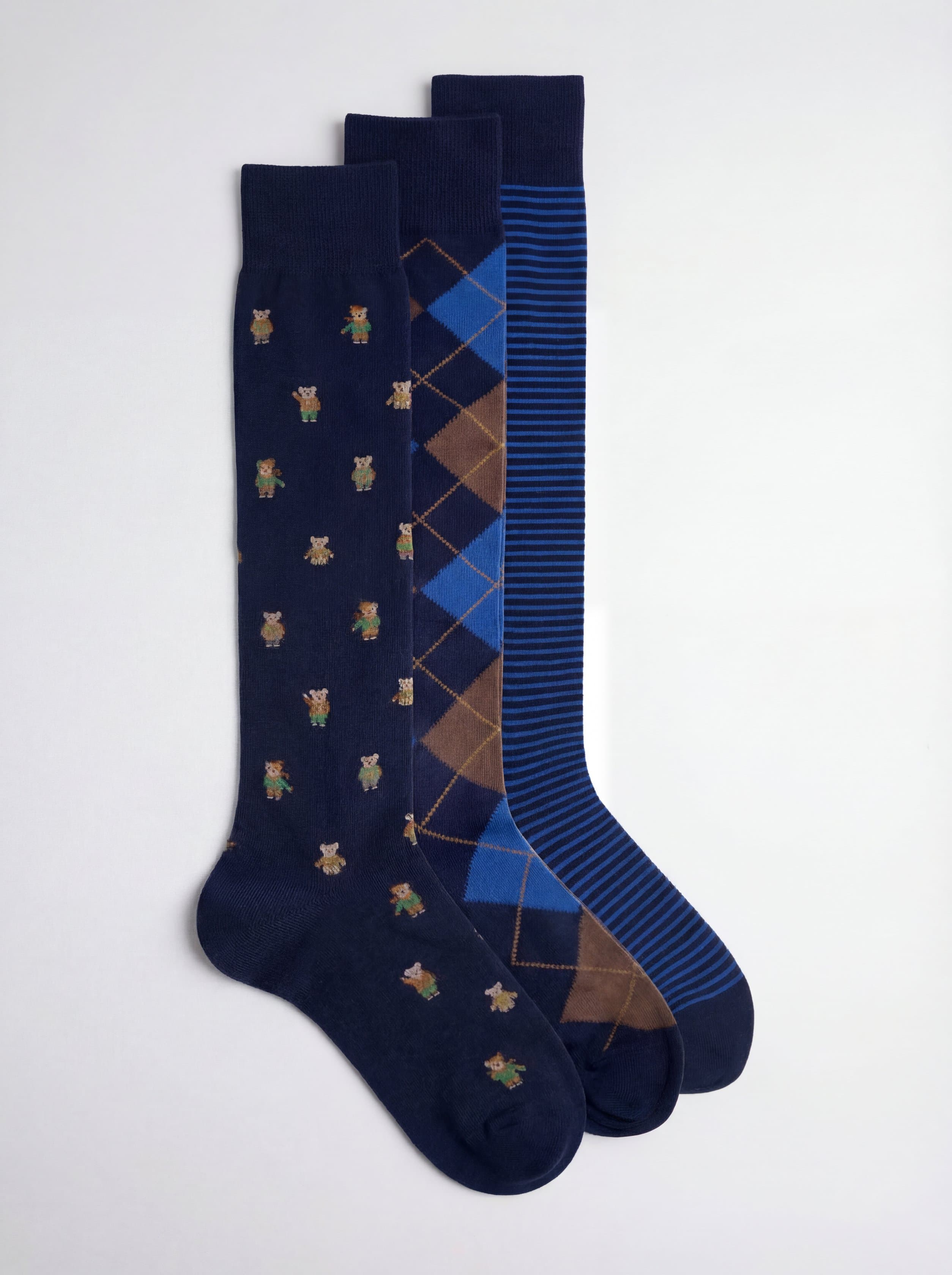 Gift box 3 Pairs Patterned Warm Cotton Socks - Made in Italy - Image 1