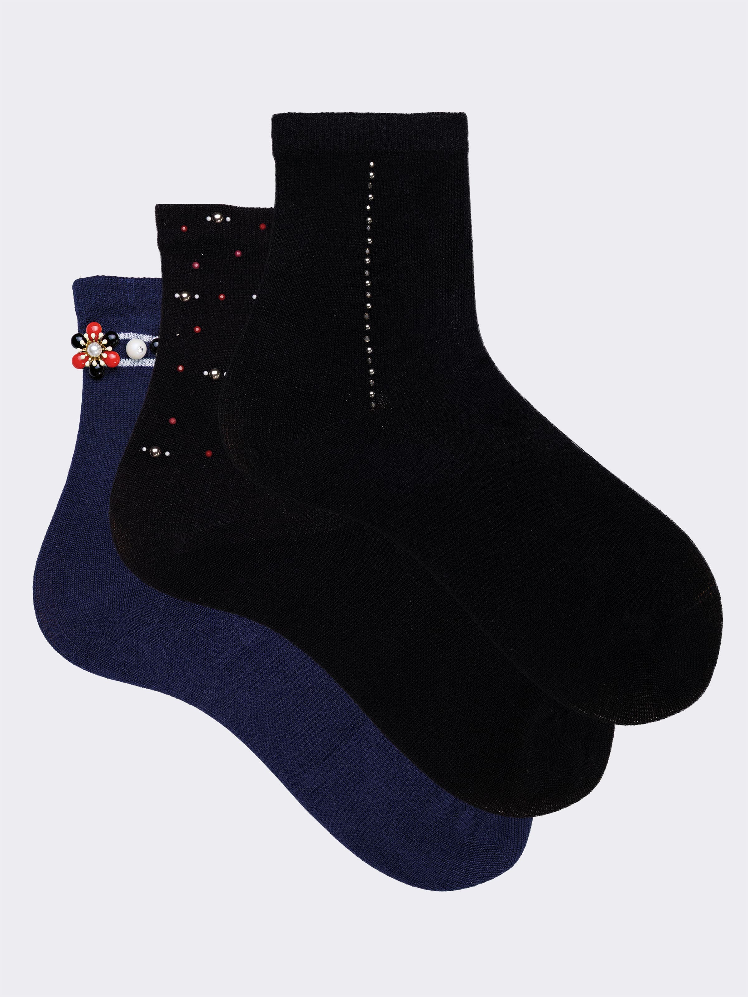 set regalo 3 paia di Calze con perline donna Made in Italy - Image 1